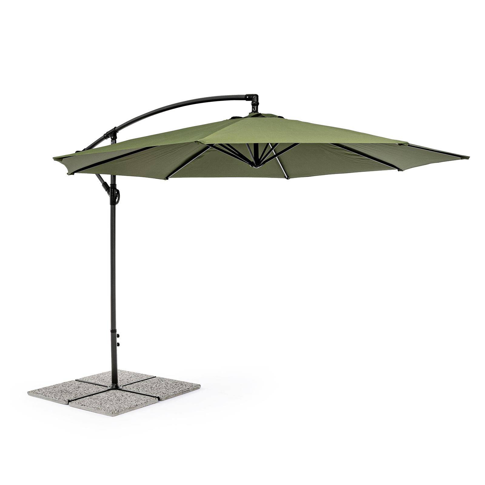 SHATCHI Ombrellone A Sbalzo Per Tavolo - 3 Metri, Verde Lime, Palo Acciaio 38mm, Per Giardino E Spiaggia