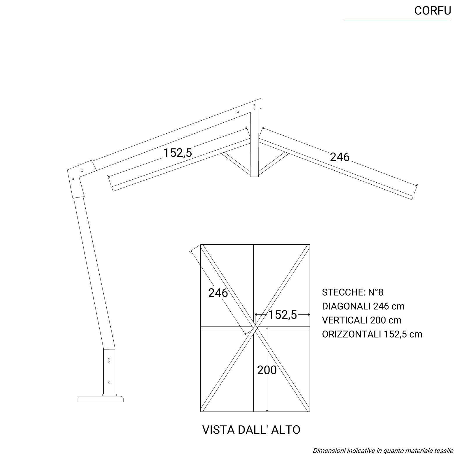 Acquista Cosma Ombrellone da giardino 3x4 con telo in poliestere Verde  Scuro palo in Legno antivento mod. Fantasy in Offerta a 136€ su BricoNow