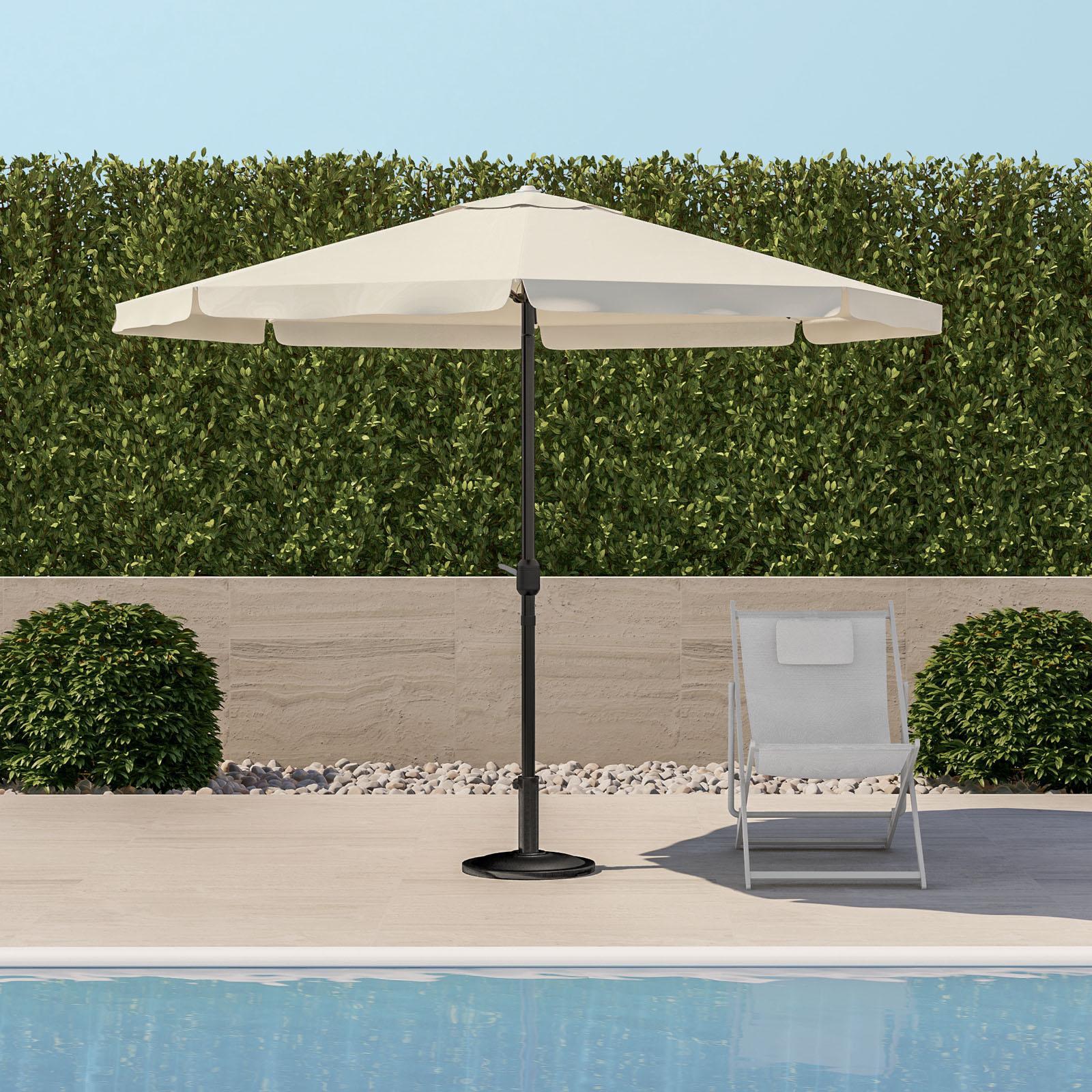 Tempera Ombrellone Da Giardino 2,7m - Blu Navy - Con Manovella E Pulsante Di Inclinazione - 8 Nervature In Acciaio