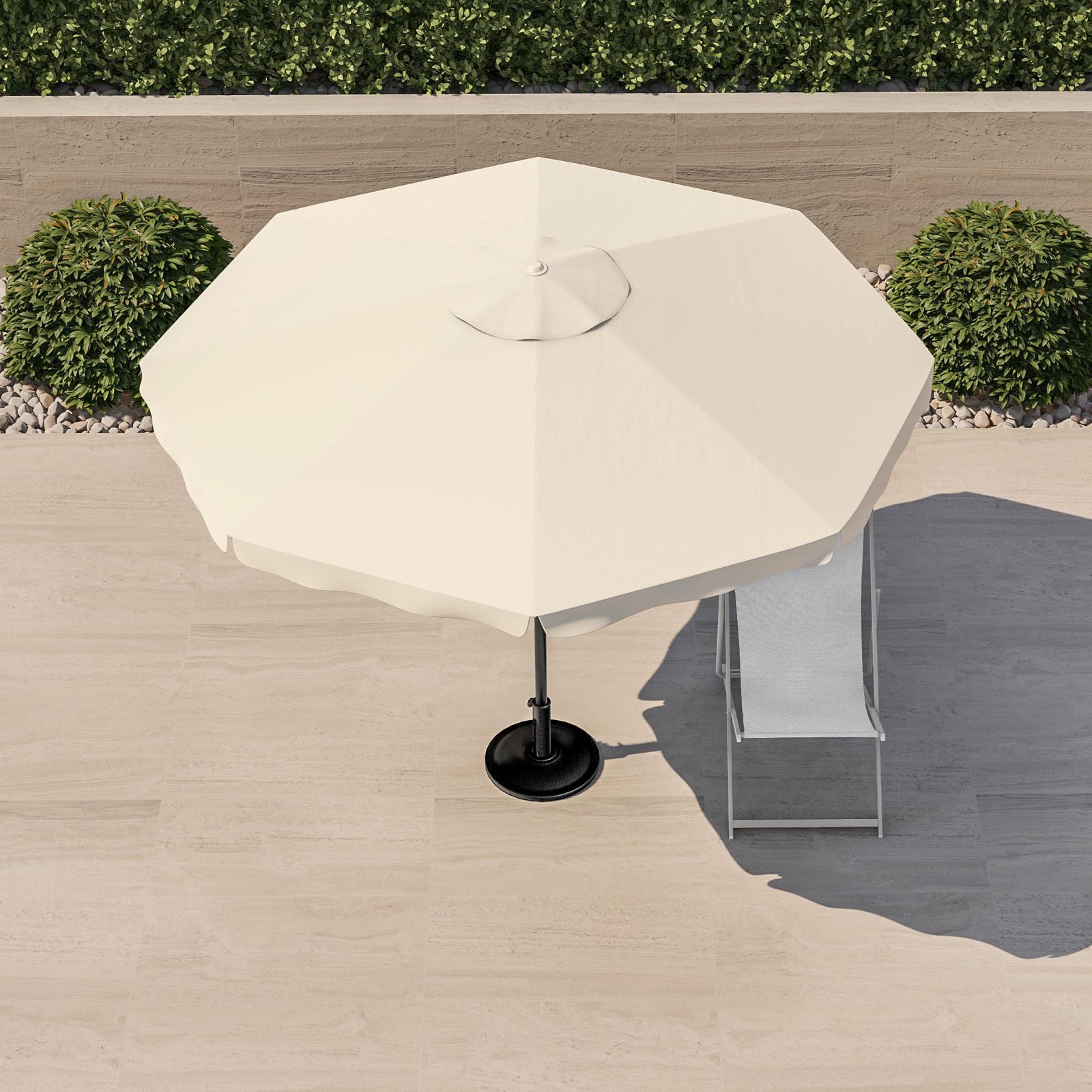 Outsunny Ombrellone da Giardino 3x2.5 m con Base a Croce e Manovella Caffè