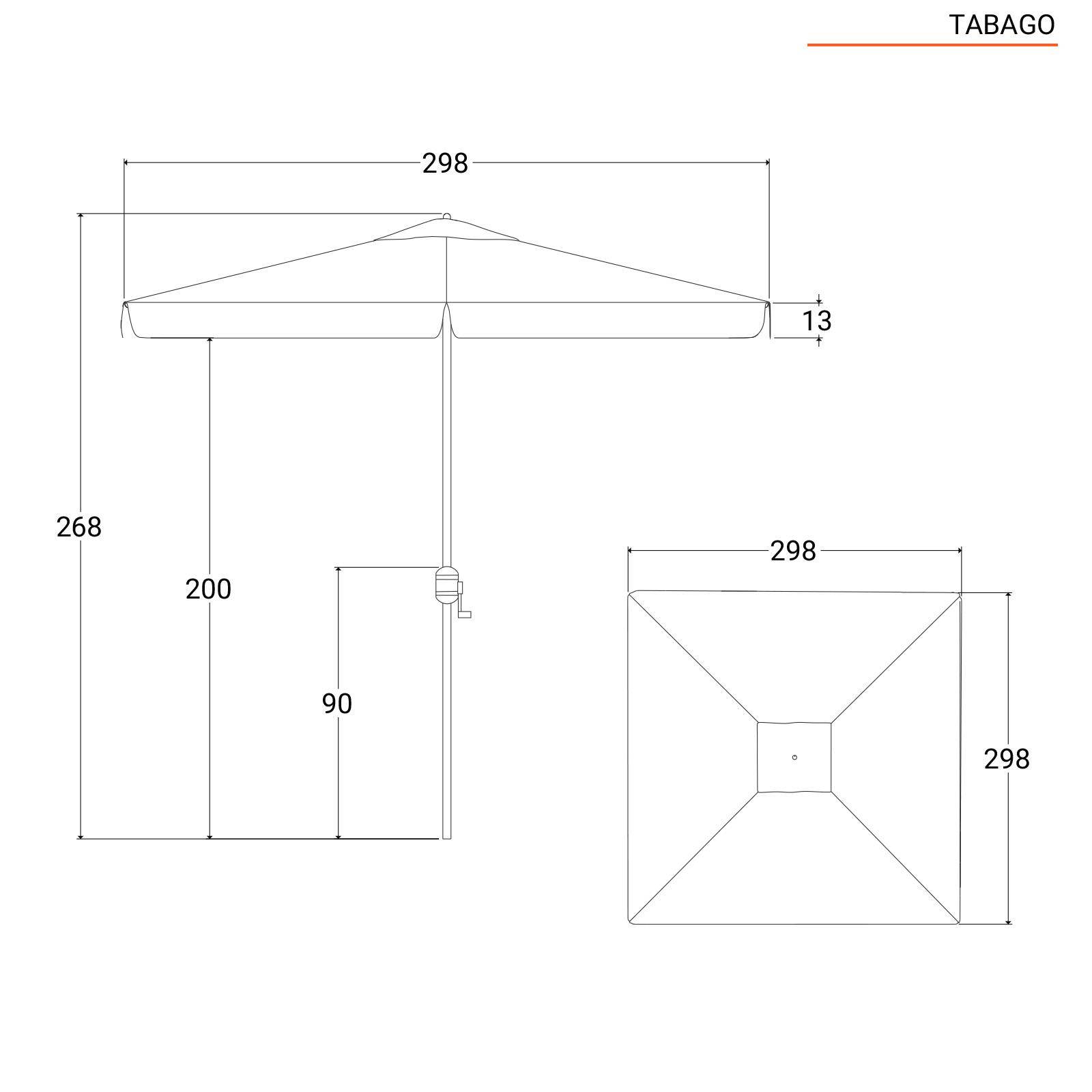 Ombrellone da giardino 3x3 m palo centrale telo blu navy con flap -  Gallipoli