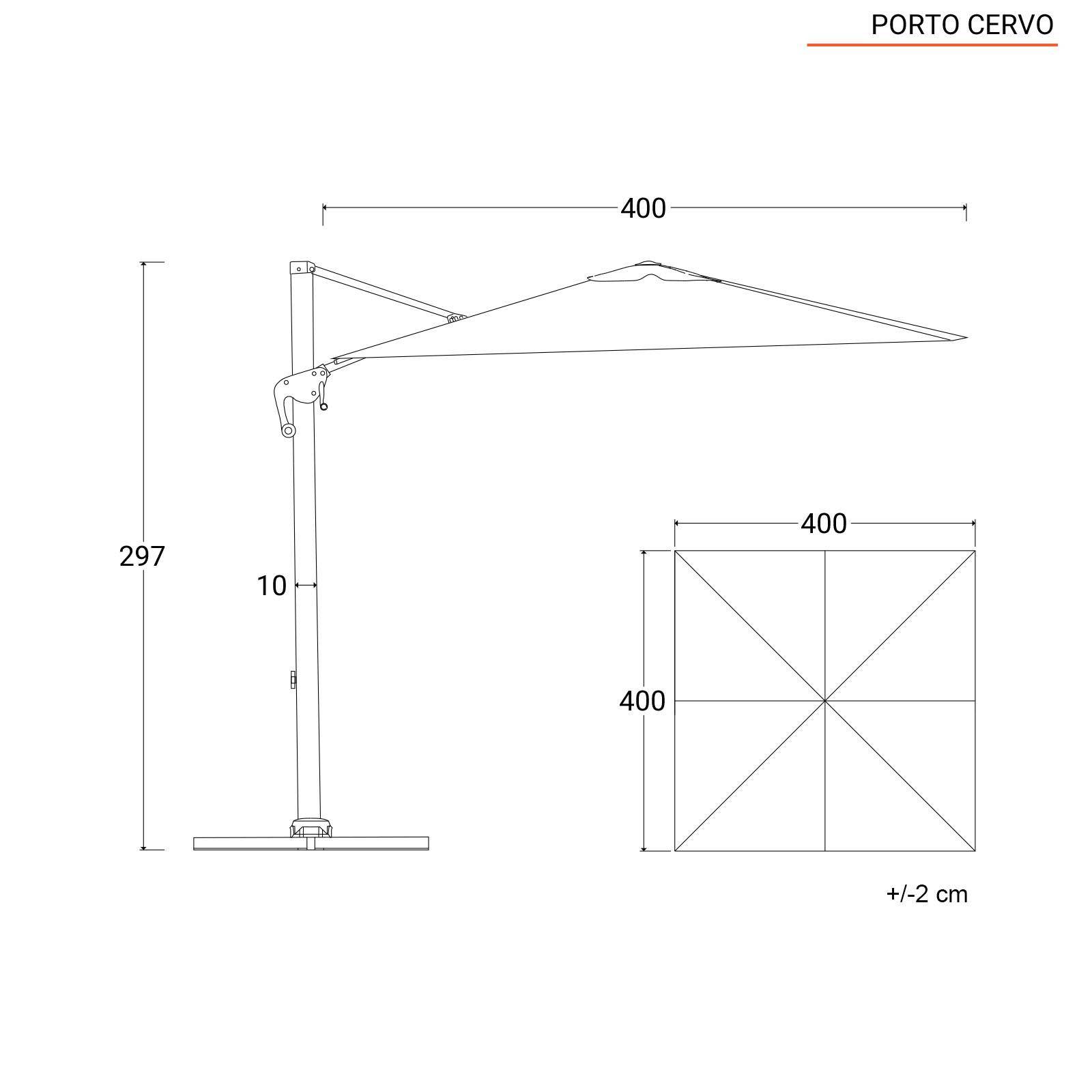 VivaGarden Ombrellone da Giardino Antivento 4x4 mt in Legno Telo in  Poliestere colore Grigio Zeus - OM807249