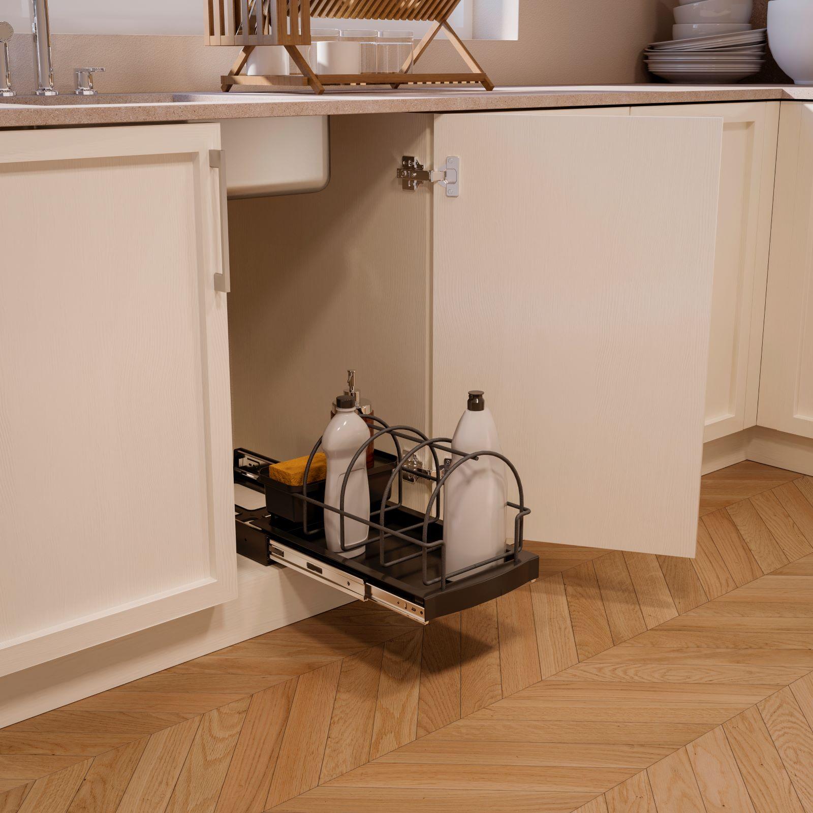 Design Sublime – Vassoio Estraibile In Betulla Baltica Per Armadi E Cucine – Larghezza 61 Cm, Portata 36 Kg, Guide Regolabili - 3