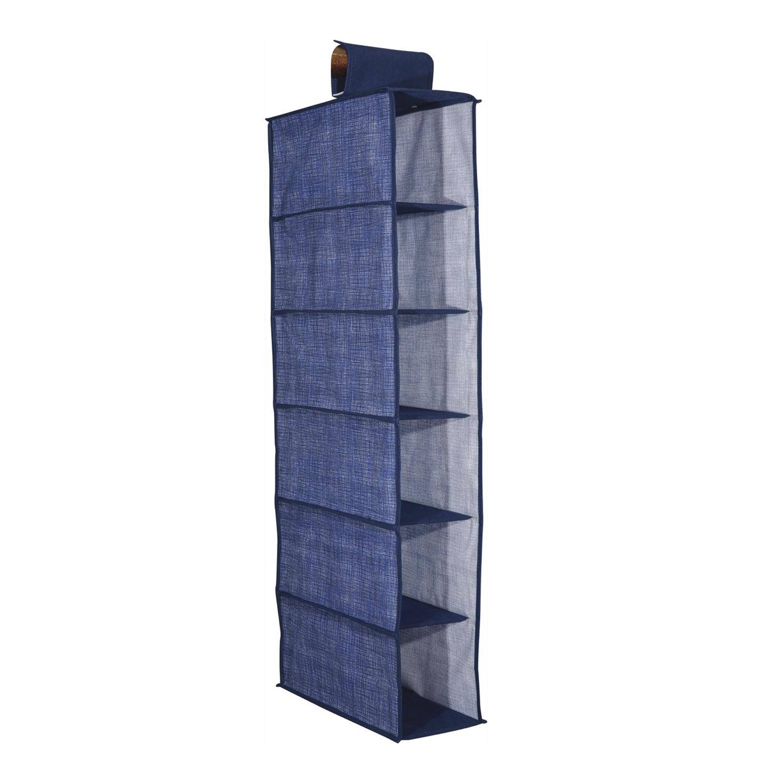 Organizzatore armadio con 6 ripiani profondità 15 cm tessuto blu jeans