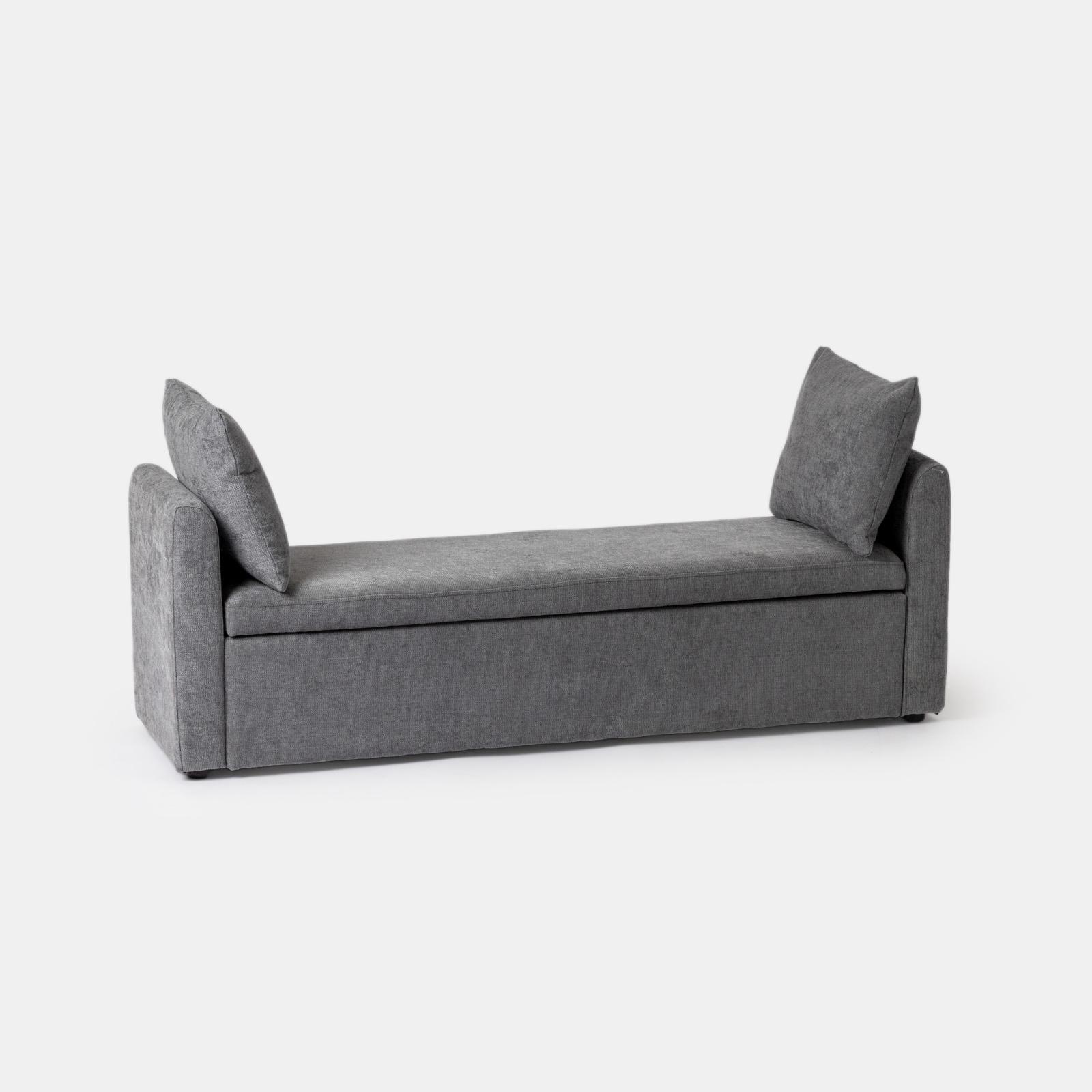 VidaXL Poggiapiedi In Tessuto Grigio Chiaro 60x50x41 Cm - Sgabello Multiuso Con Imbottitura In Schiuma