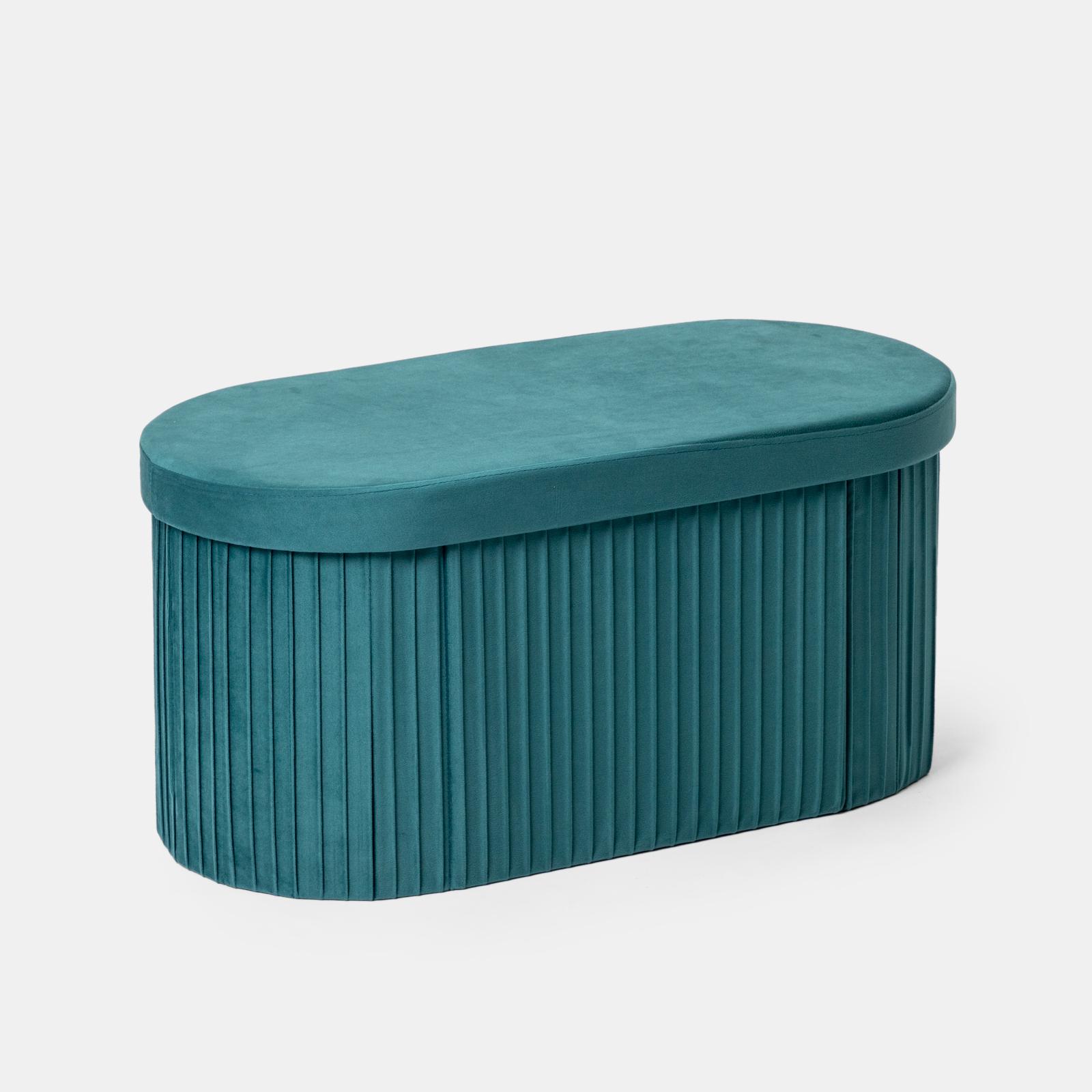 Panca In Velluto Blu Scuro 70x30x30 Cm – Seduta Morbida Con Imbottitura In Gommapiuma, Per Letto O Ingresso - 2