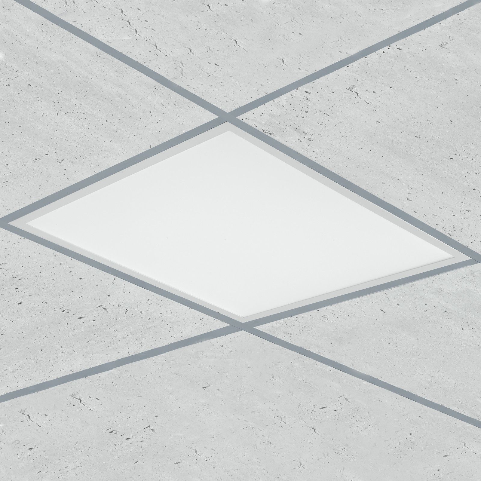 Pannello led bianco caldo 59,5x59,5 cm in alluminio bianco