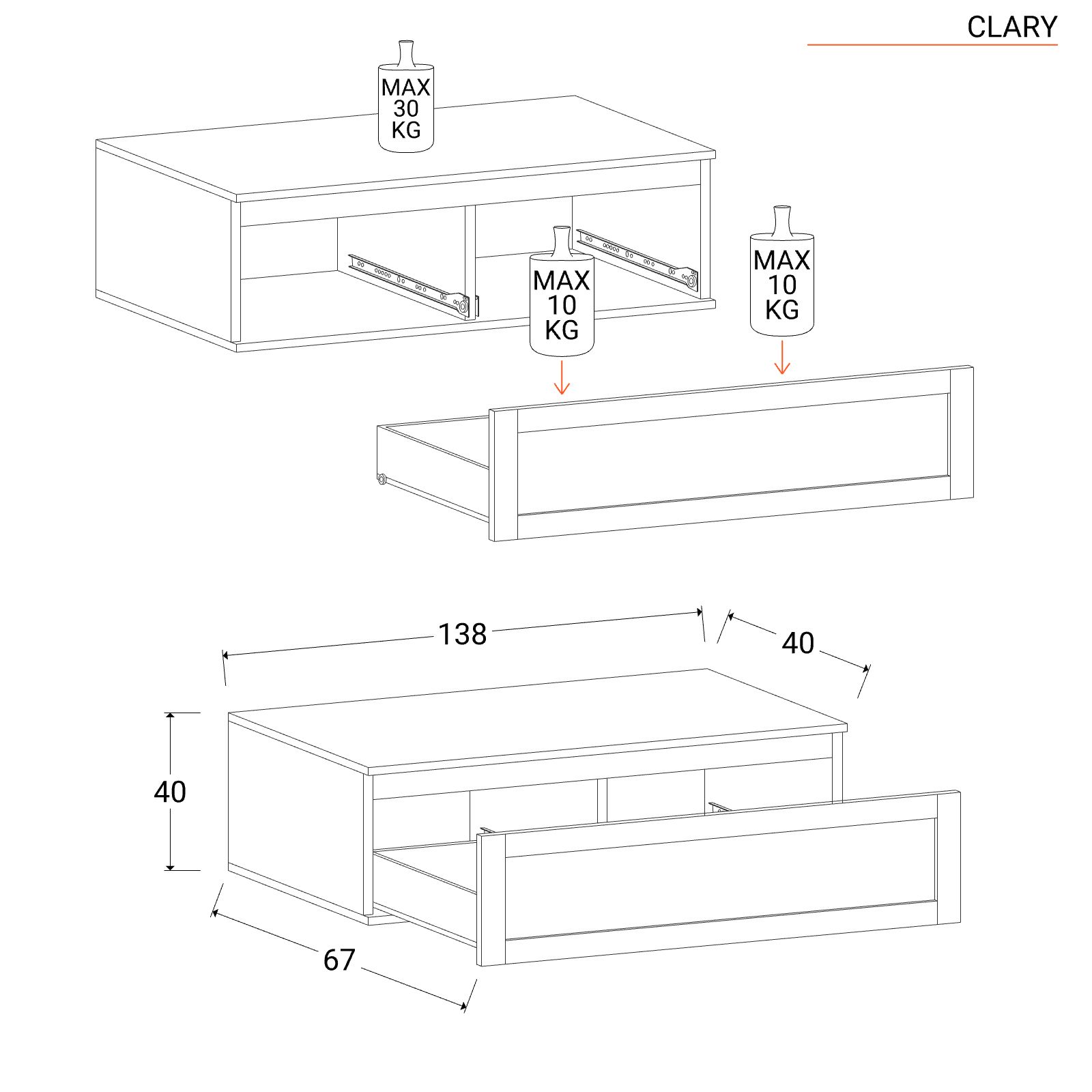 Parete attrezzata 276x190h cm in legno ardesia e piombo - Clary