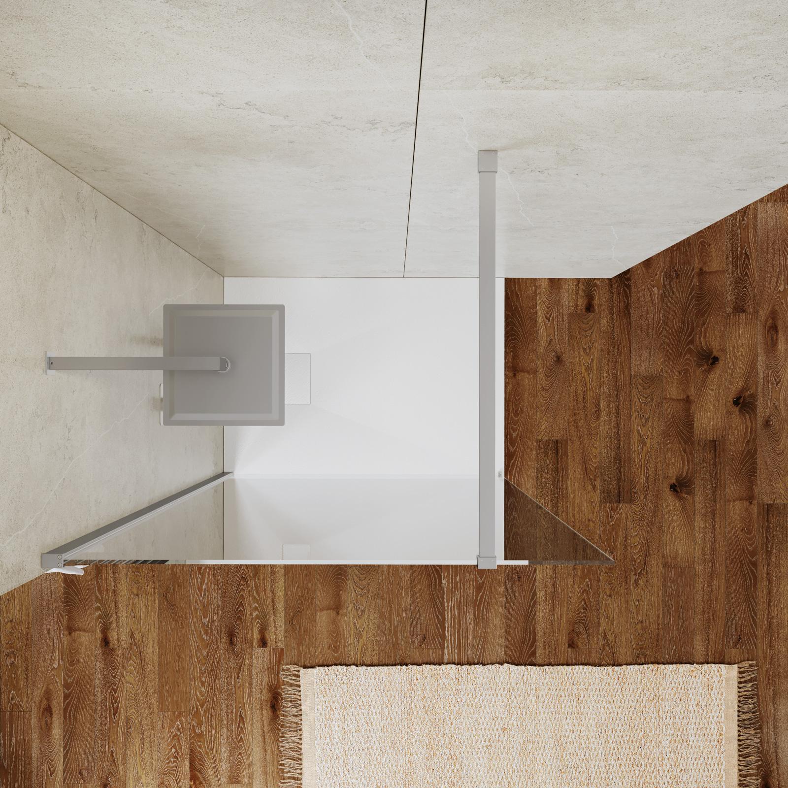 Cabina Doccia Walk-In NT101 Con Porta Scorrevole - Vetro Temperato 8mm Trasparente 120cm - Foto 2