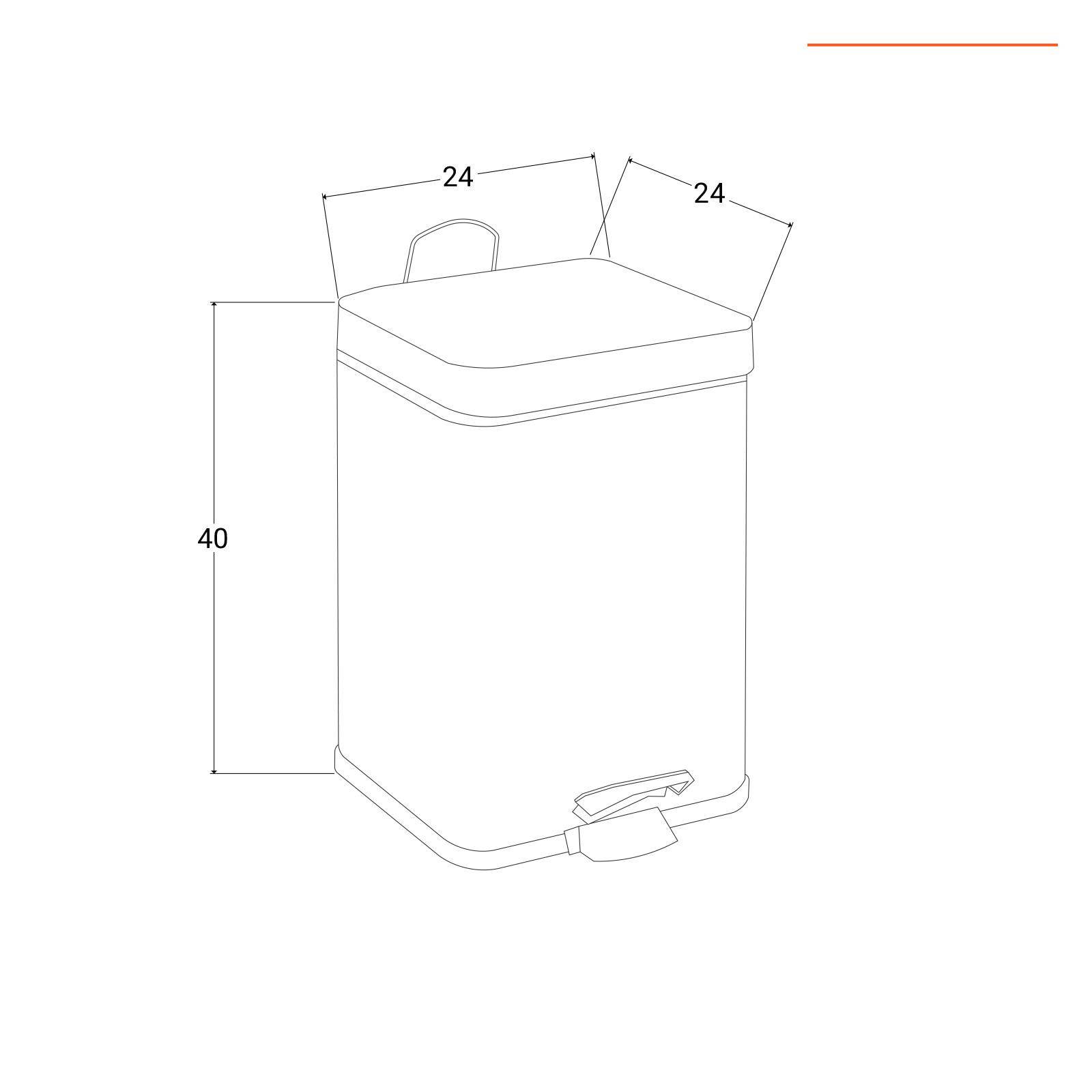 Cestino portarifiuti con pedale in metallo nero diametro 20 cm 5 litri