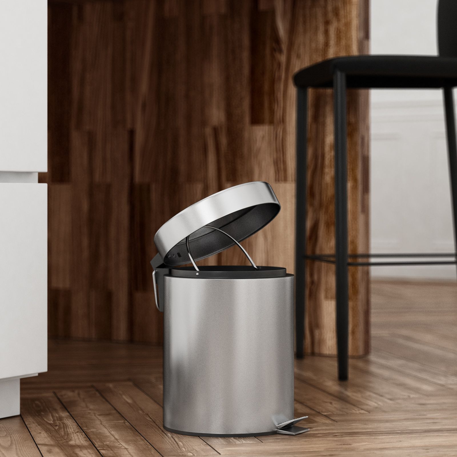 YEW DESIGN Mini cestino compatto rotondo bianco opaco, bidone della spazzatura da 2 galloni / 7,5 litri, piccolo cestino per rifiuti per bagni, ufficio, sotto la scrivania, lavanderia, cucina