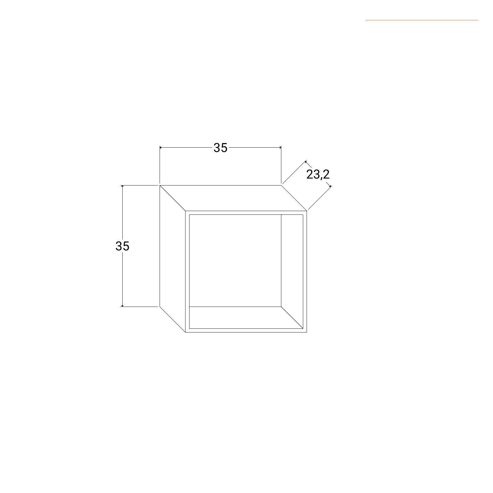 Pensile bagno sospeso 35x35 cm bianco reversibile mod. Yili