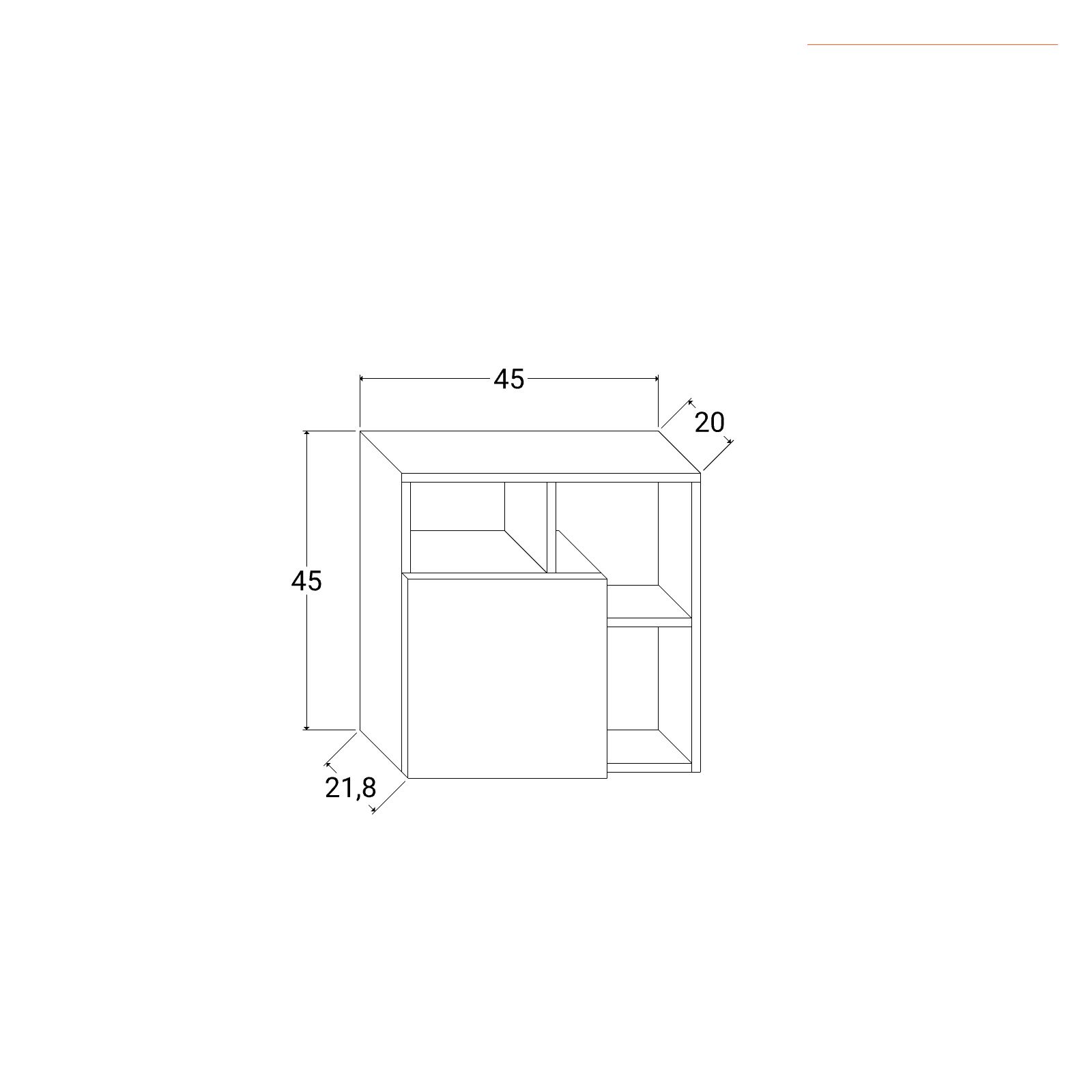 Pensile bagno 45x45 cm effetto legno bianco alaska installazione reversibile