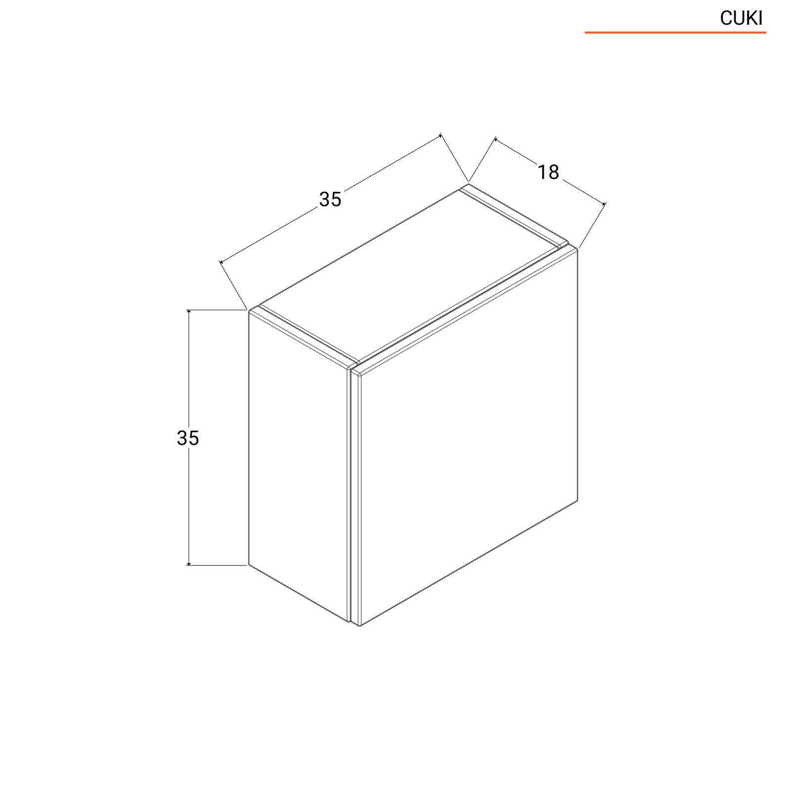 Cubo sospeso con anta 35x35x35, Graepel spa