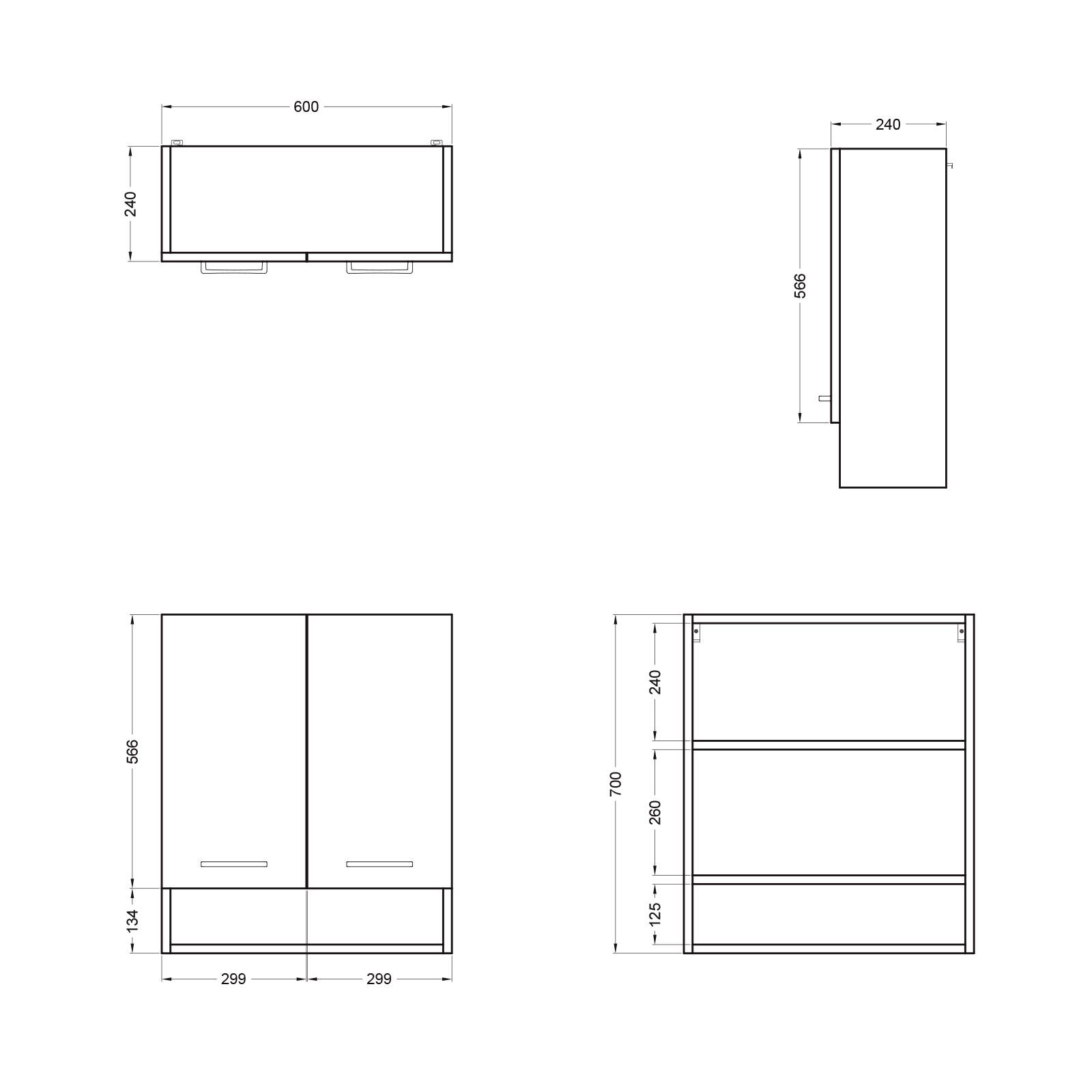 Pensile lavanderia Colavene ante bianco lucido e maniglie cromate 60X24X70h