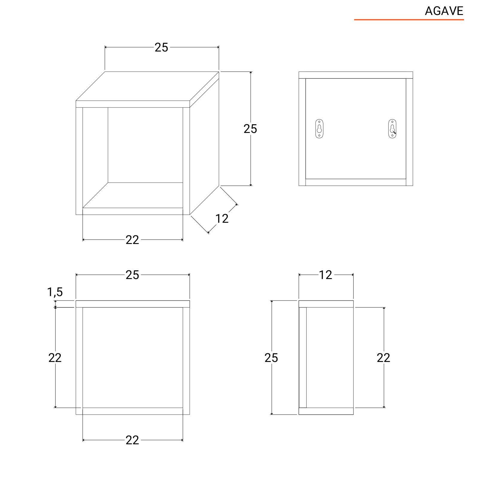 Colonna bagno sospesa 30x20x100h cm bianco opaco - Agave