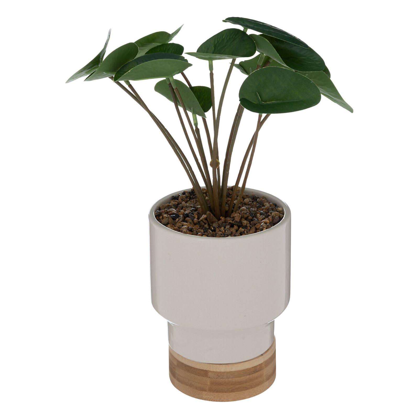 Spetebo – Set Da 4 Piante Artificiali In Vaso Bianco, Alte 17 Cm, Decorazione Da Tavolo
