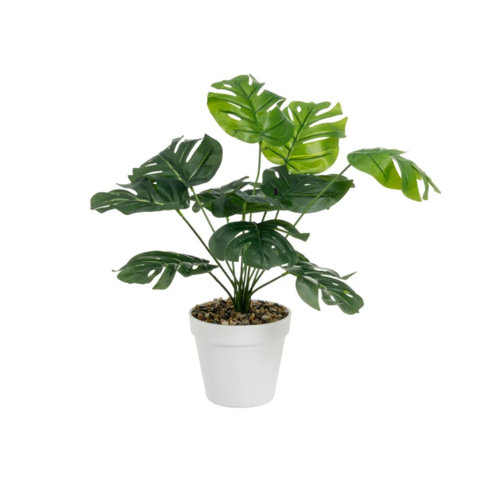 Pianta artificiale di monstera 38h cm in vaso bianco