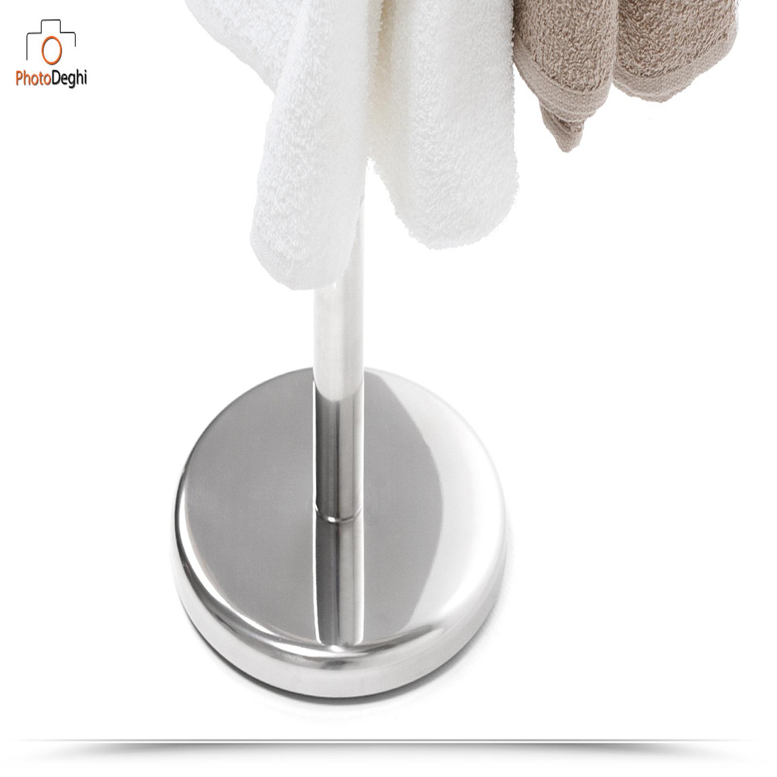 Alpina Portasciugamani Da Parete In Acciaio Inox, 2 Bracci Mobili, Capacità 3 Kg, Argento, 49,5 Cm - 3