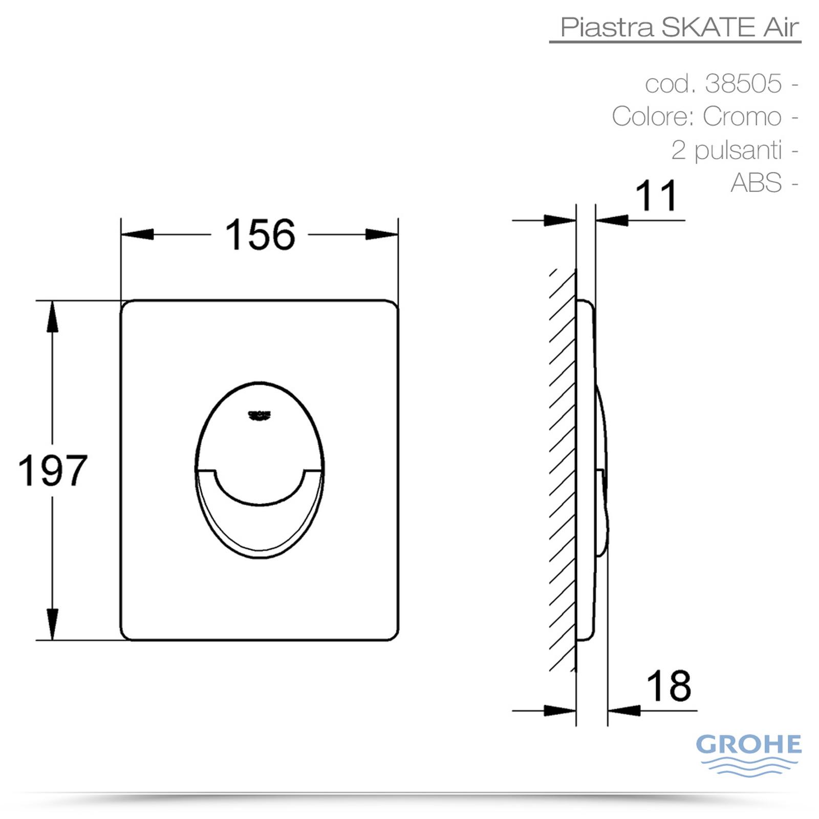 Grohe 38845MF0 SLATE COSMOPOLITAN piastra di azionamento Wc, finitura