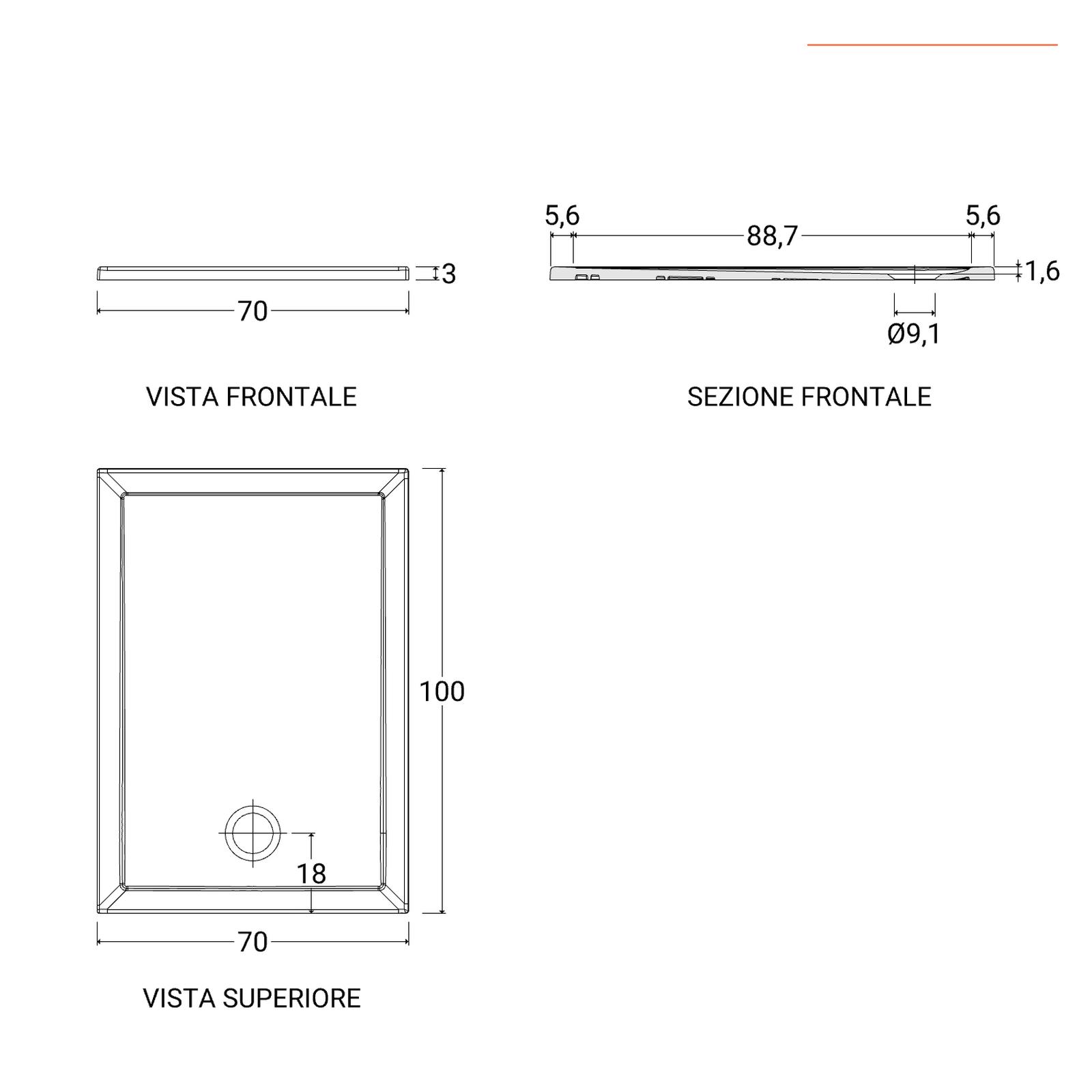 Piatto Doccia Rettangolare 100x70 Cm In Marmo Resina - Antiscivolo E Facile Da Pulire - Foto 9