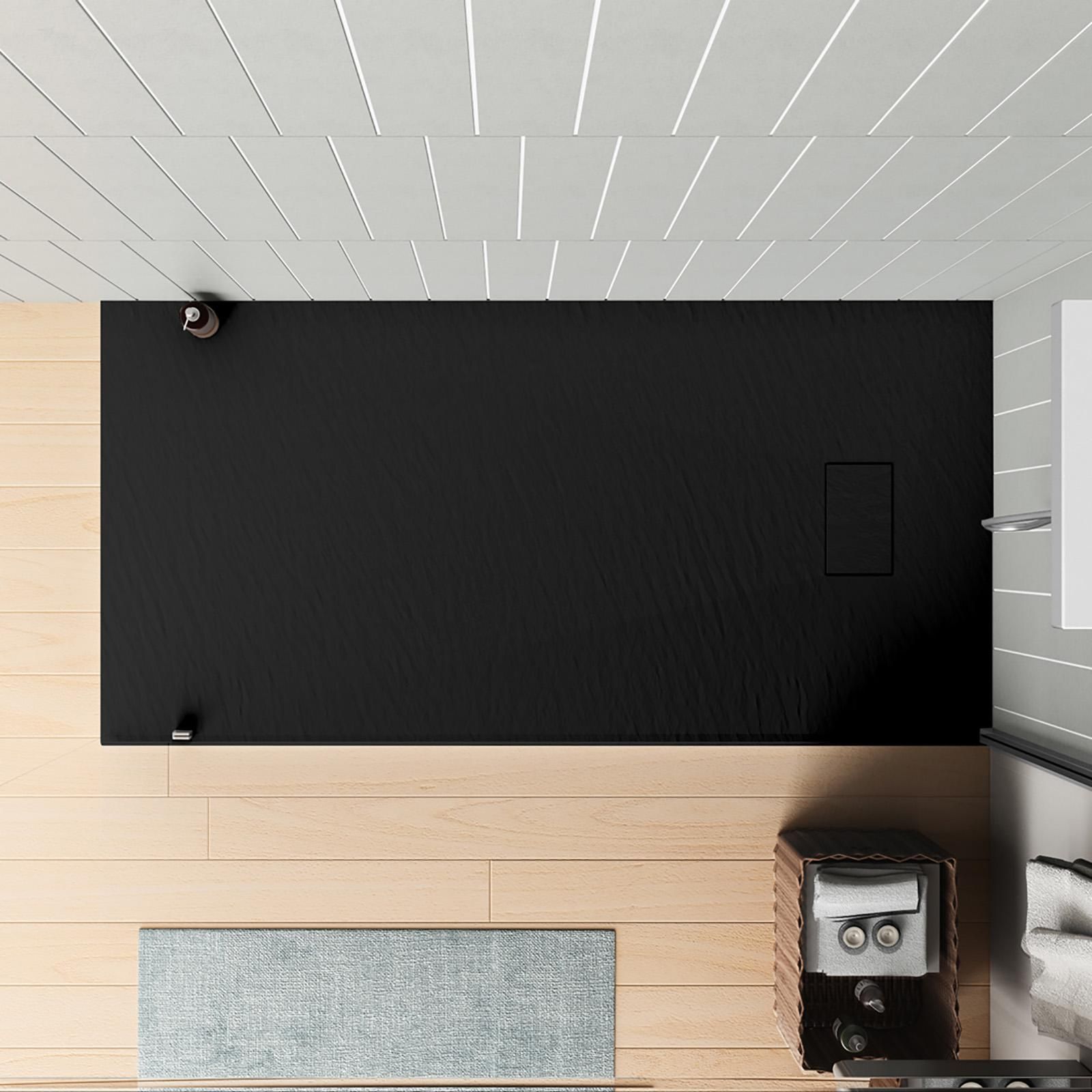Tile Redi USA RNT1614S Nicchia Per Doccia A Incasso - Tripla Mensola 40,6x106,7 Cm, Pronta Per Piastrelle, Colore Nero