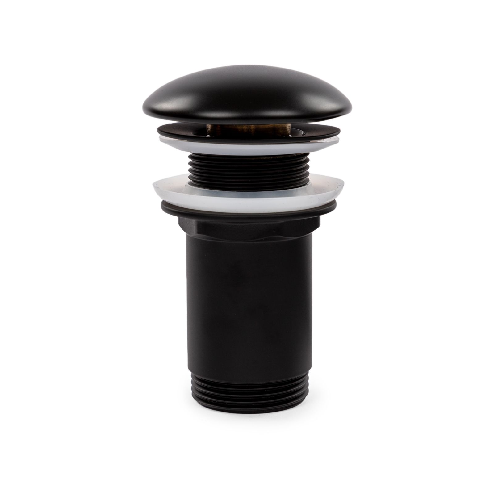 Tappo Di Scarico Per Vasca Clicker 40 Mm 1,5″ – Click Clack Con Troppopieno, Nero, Completo Di Tubo Flessibile