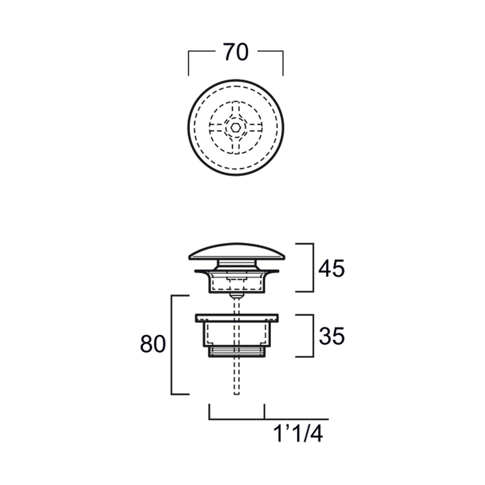 Bright Creations Tappo Universale Per Lavabo Da Bagno (5,1 Cm, Confezione Da 60) – In Acciaio Inox E Rame, Antiruggine Con Molla A Scatto