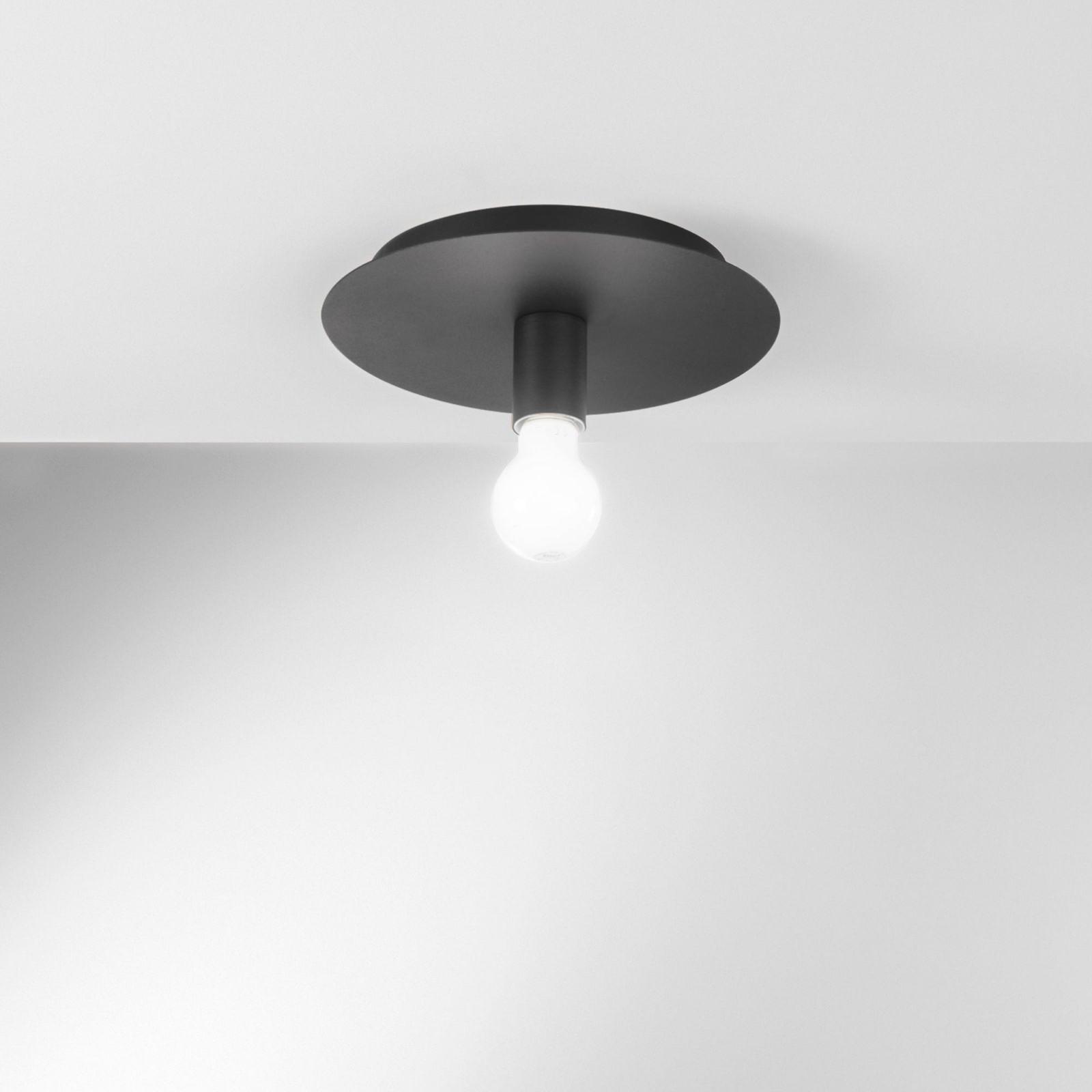2 Baldacchini Da Soffitto Metallici Rotondi 100x20 Mm, Scatole Di Giunzione Per Lampade Fai Da Te, Colore Nero Opaco