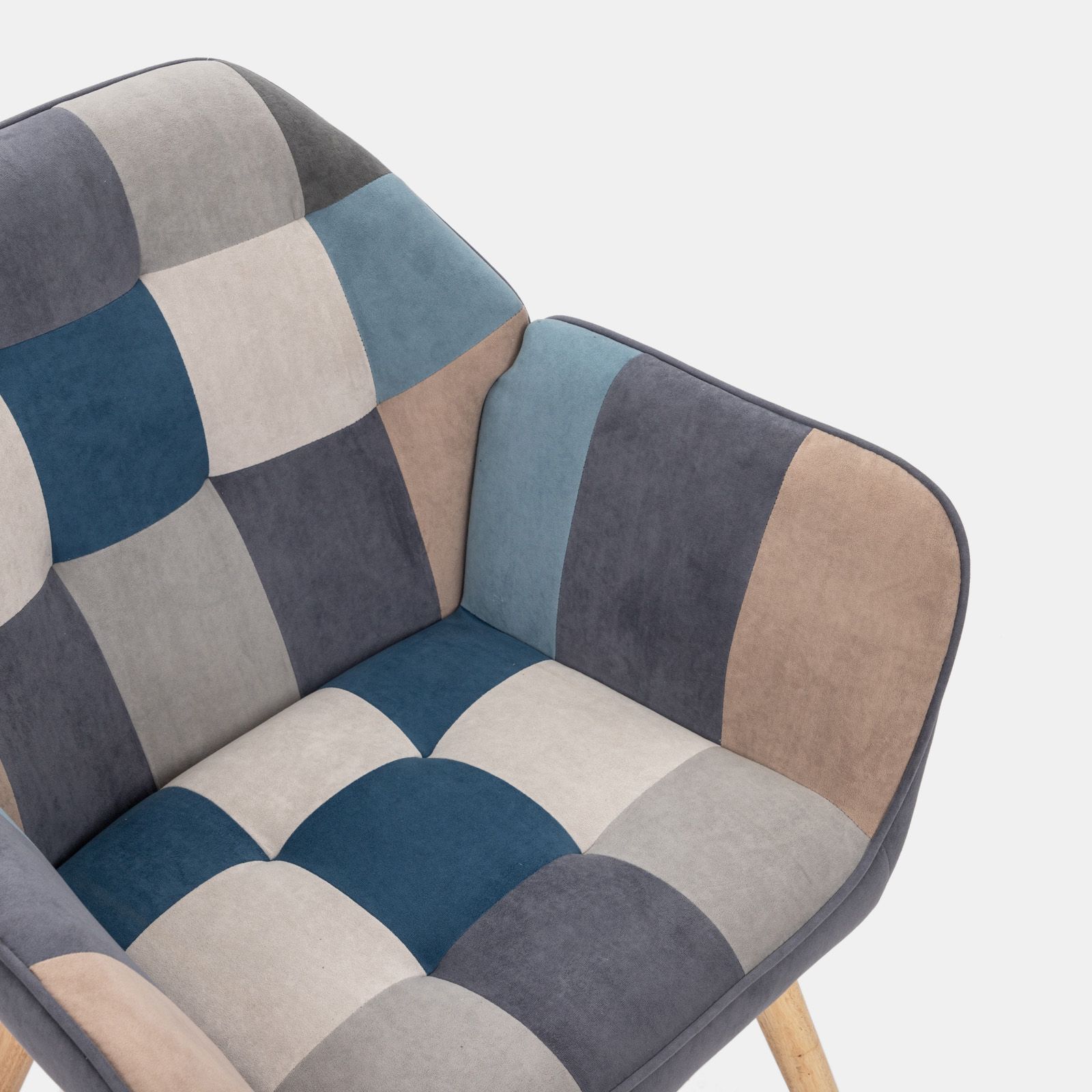 IDMarket – Poltrona scandinava Ivar in tessuto patchwork, multicolore e  stampa a piedi di gallina : : Casa e cucina