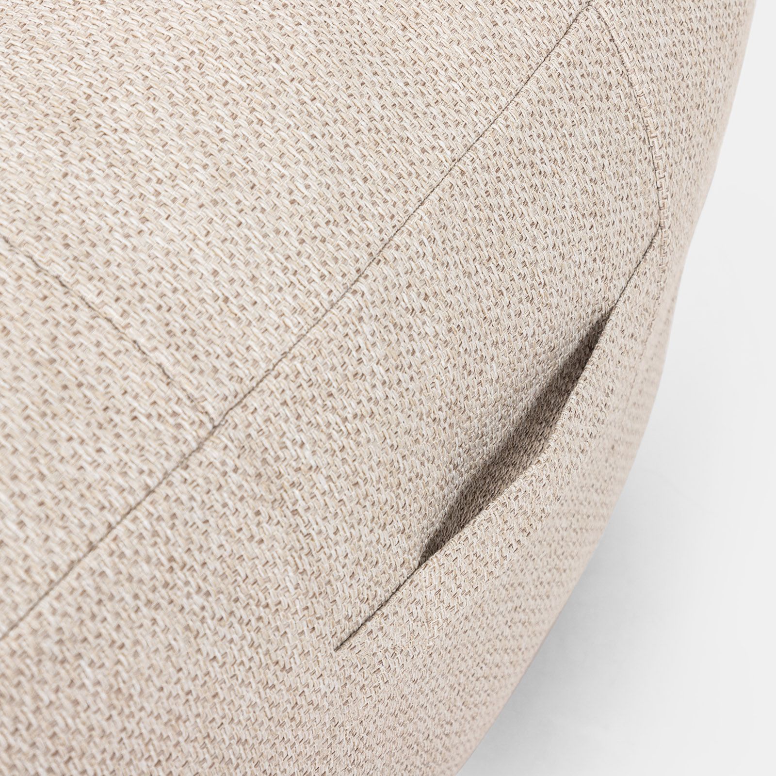 Pouf poltrona in tessuto simil lino beige - Baku