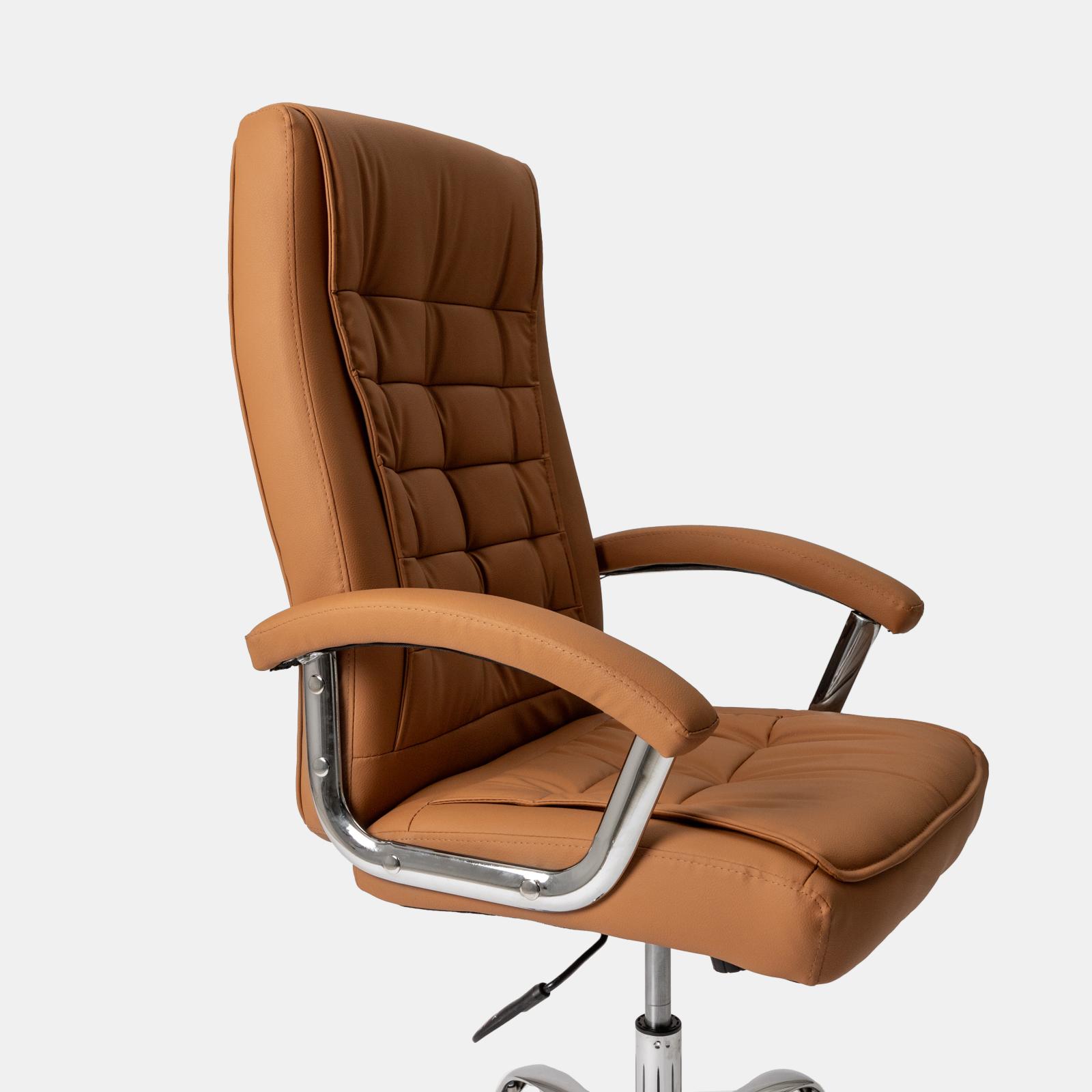 Poltrona da ufficio girevole in similpelle caramello Drift