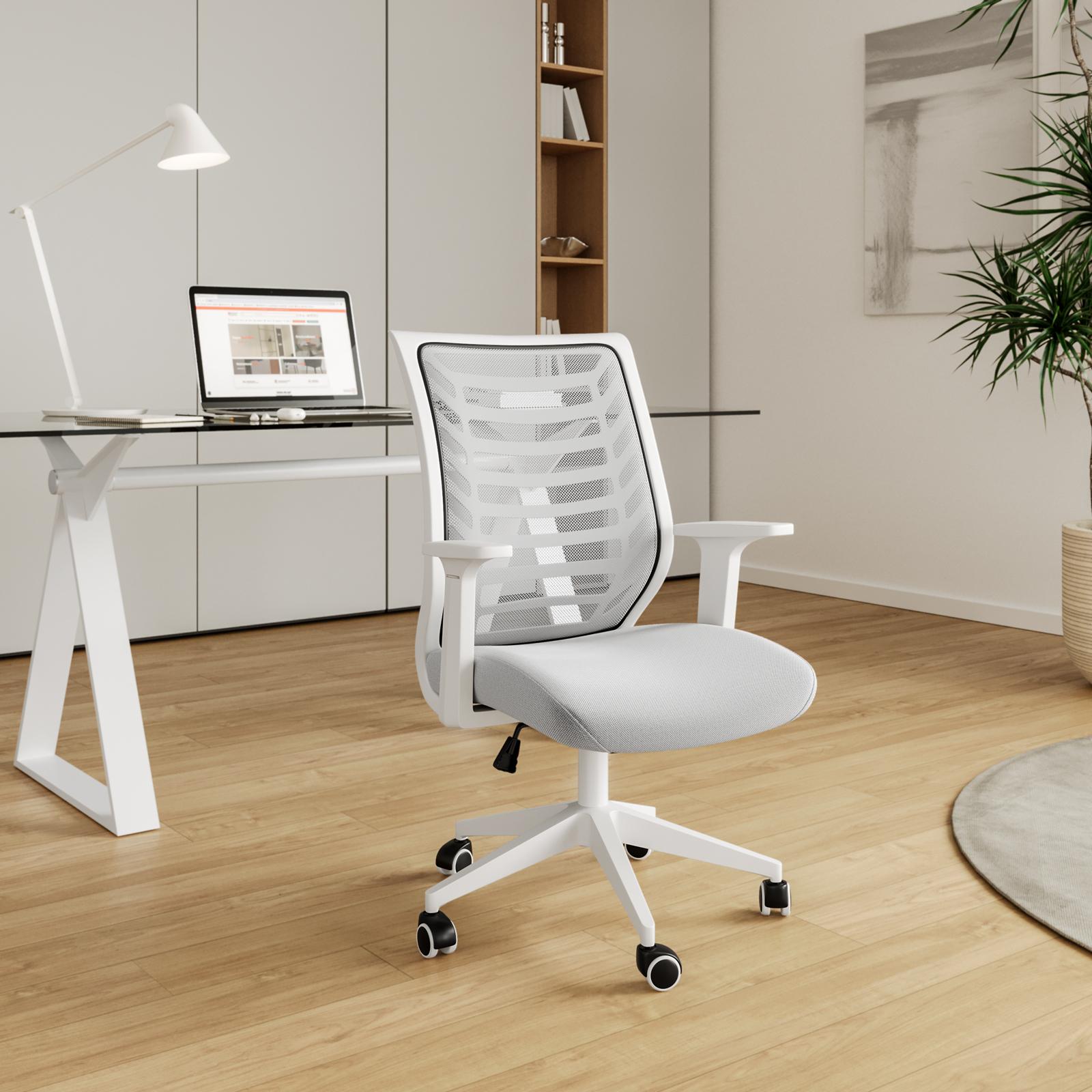 SixBros Sedia girevole da ufficio in tessuto grigio – hlc-0311 – 1/2167