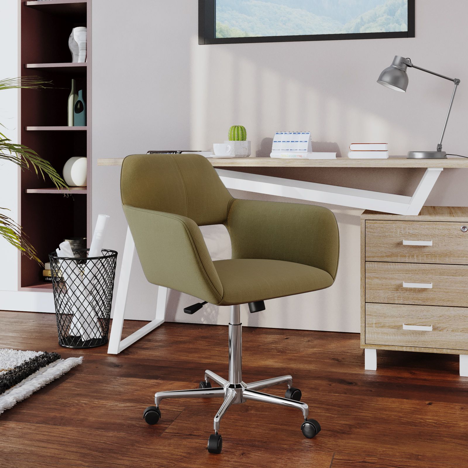Sedia Ufficio In Tessuto Con Ruote, Verde in vendita online
