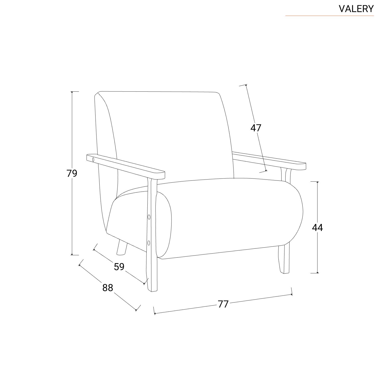 Poltrona Anita in velluto verde/poltrone dimensione 72*62*77