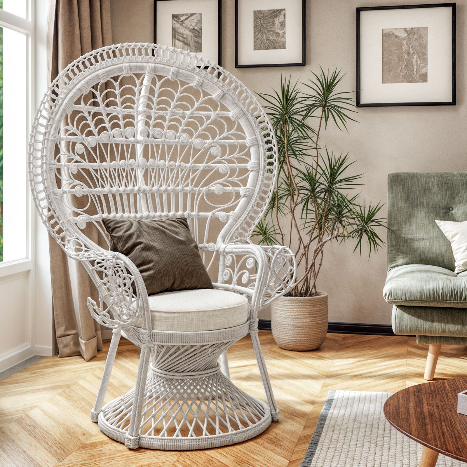 Salottino Set Giardino Akita Tavolino Poltrone Rattan Bianco Set