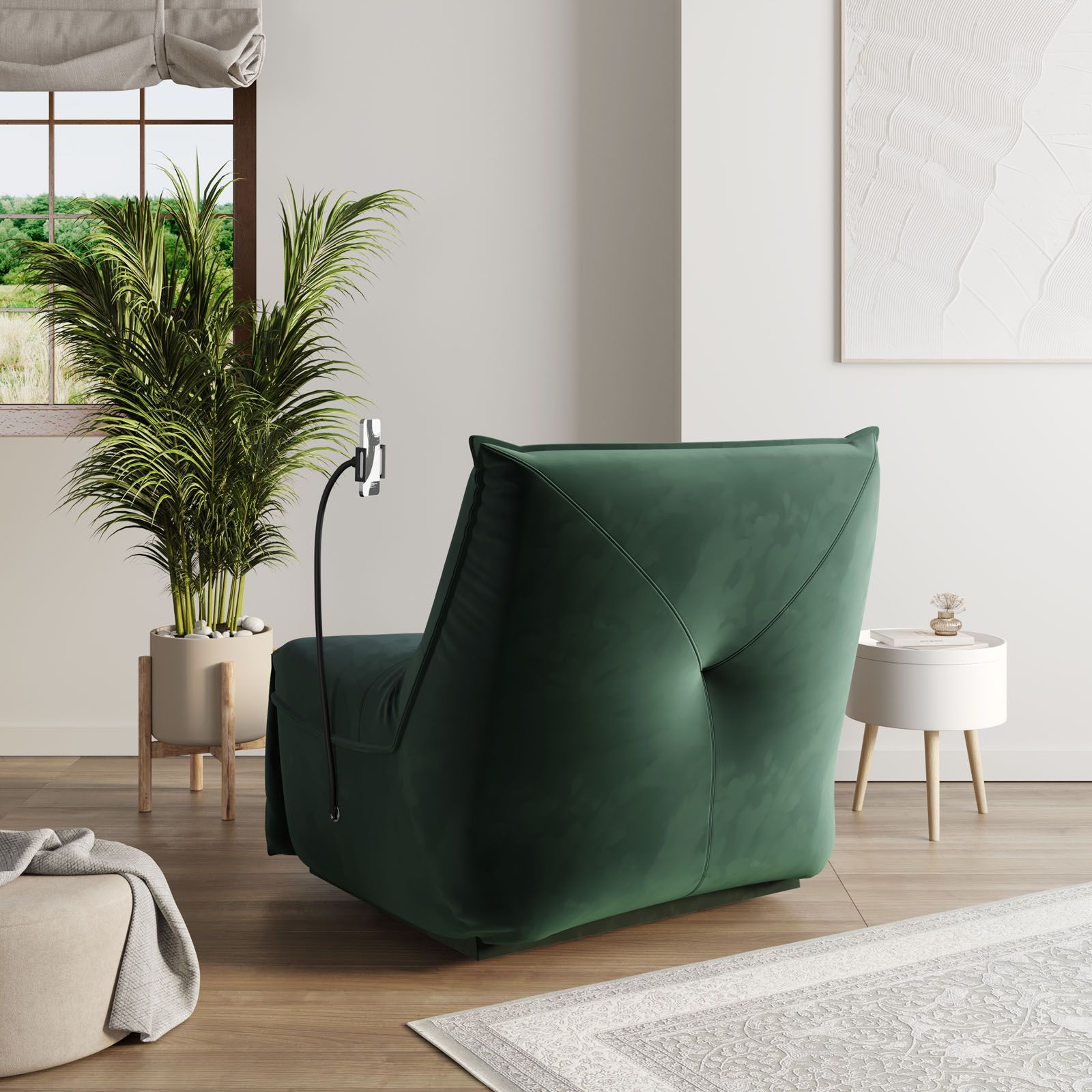 Sofa Deghi Poltrone Poltrona In Tessuto Teddy Bianco Con Gambe Oro