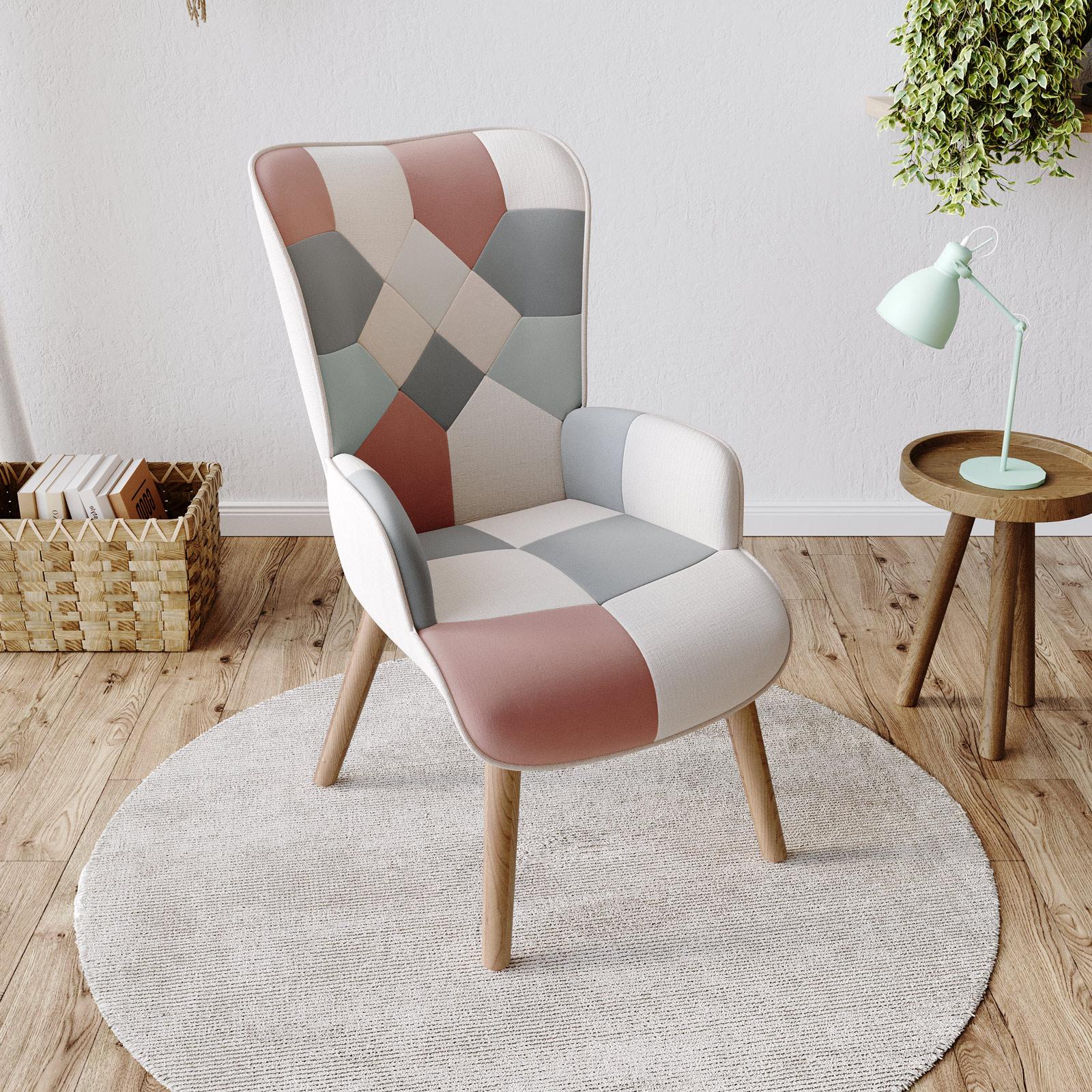 Poltrona Scandinava Poltrona In Tessuto Patchwork Poltrona - Main Image