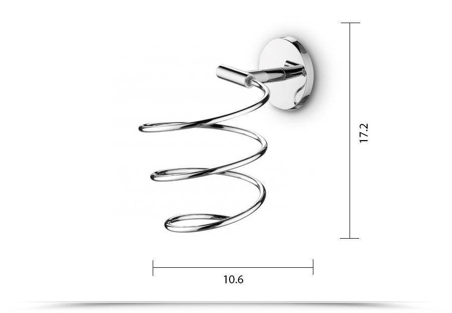 Porta asciugacapelli per phon a muro acciaio cromato Gedy da incollare