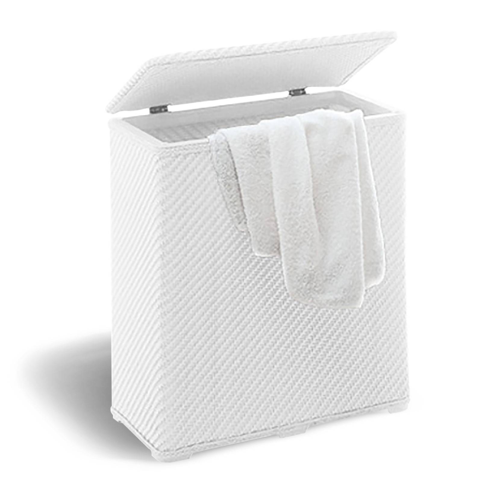 Porta biancheria in resina bianco bagno lavanderia 27x48x55h cm design Gedy