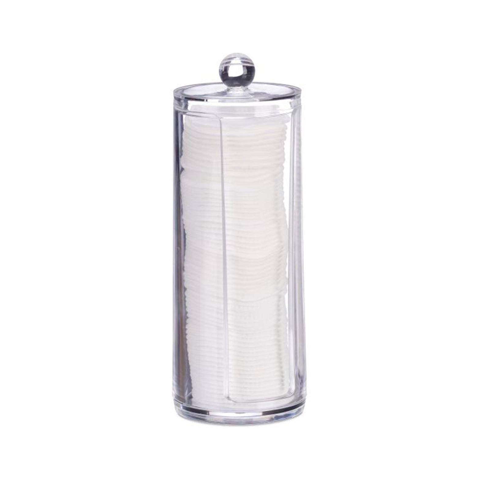 Porta dischetti struccanti contenitore in plastica trasparente con