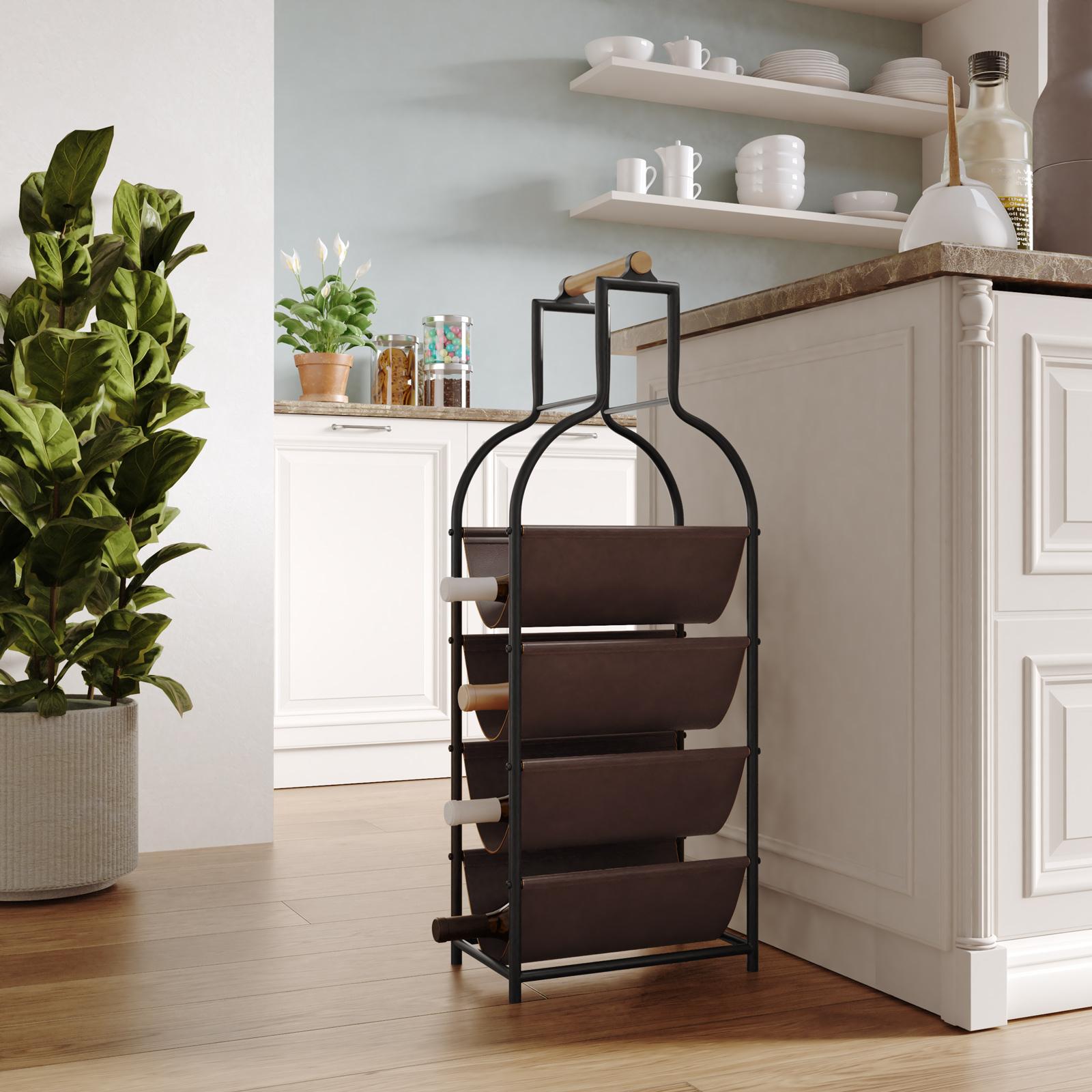 Portabottiglie In Alluminio HAKU - 6 Ripiani, Capacità 42 Bottiglie, Design Moderno 34x72x22cm - Foto 12