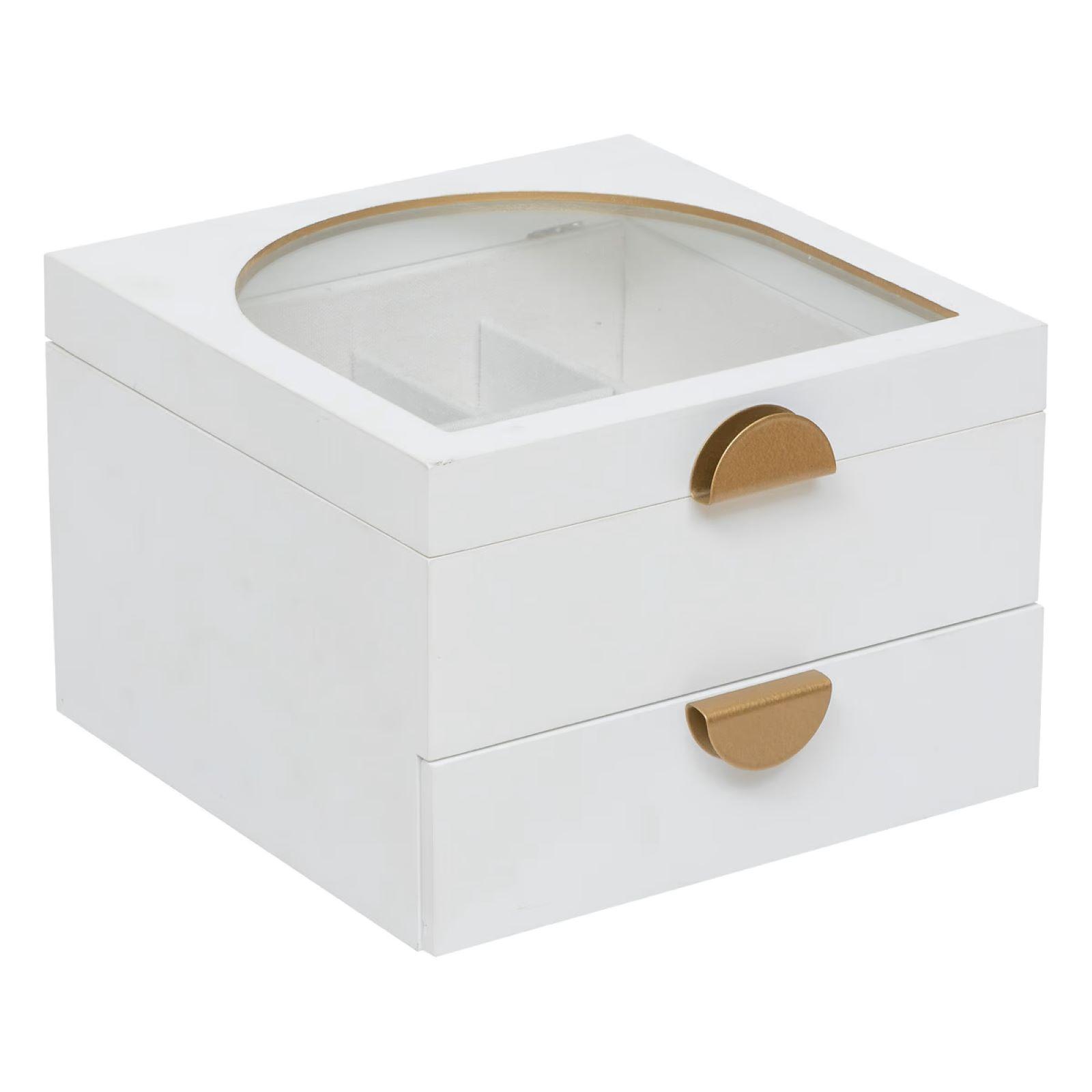 Portagioielli ikea con specchio e cassetto in mdf stile provenzale, ideale per decorare un tavolino e consolle nel salotto