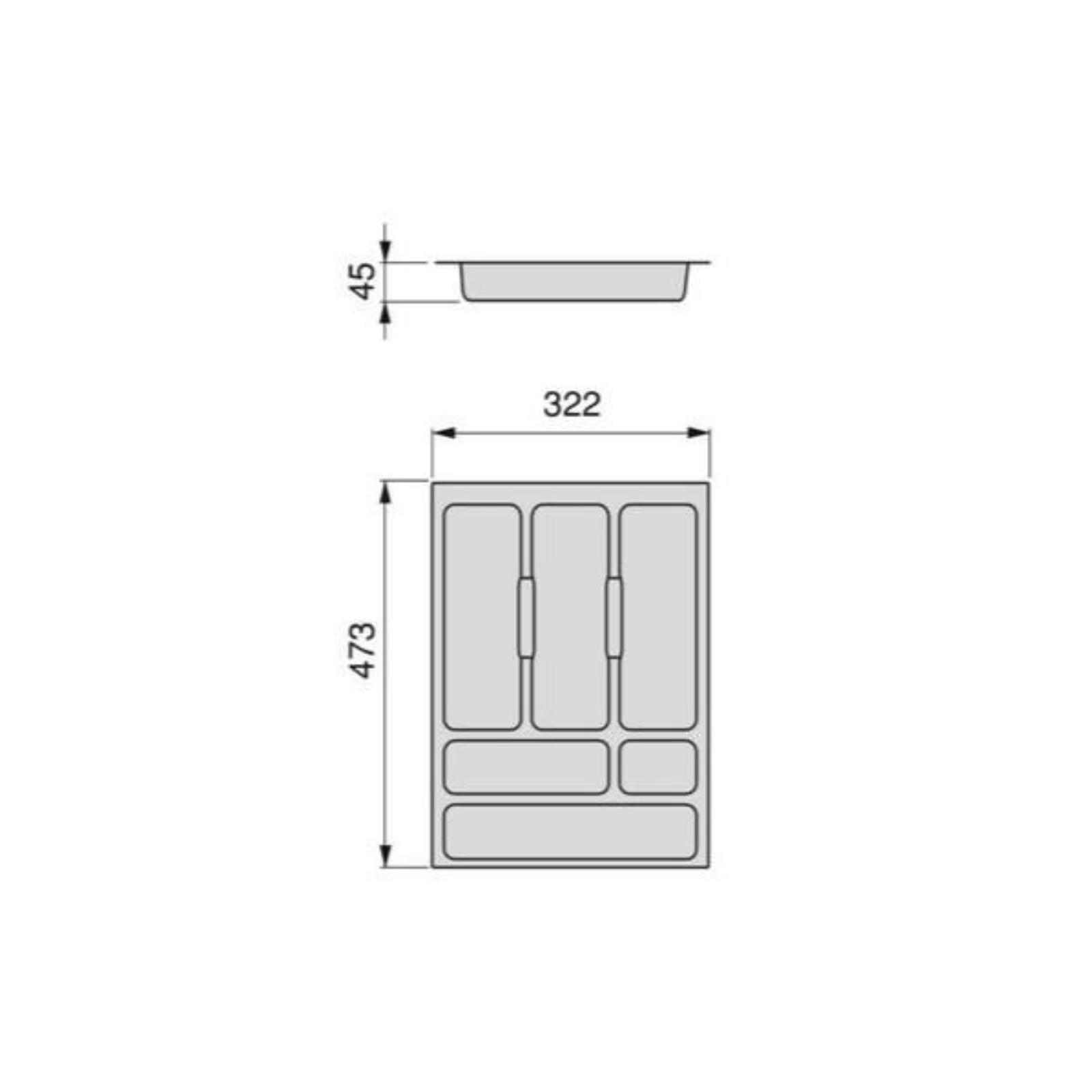 Portaposate Divio Per Cassetto Ritagliabile - 12 Scomparti Bianco, Larghezza 83cm - Foto 8