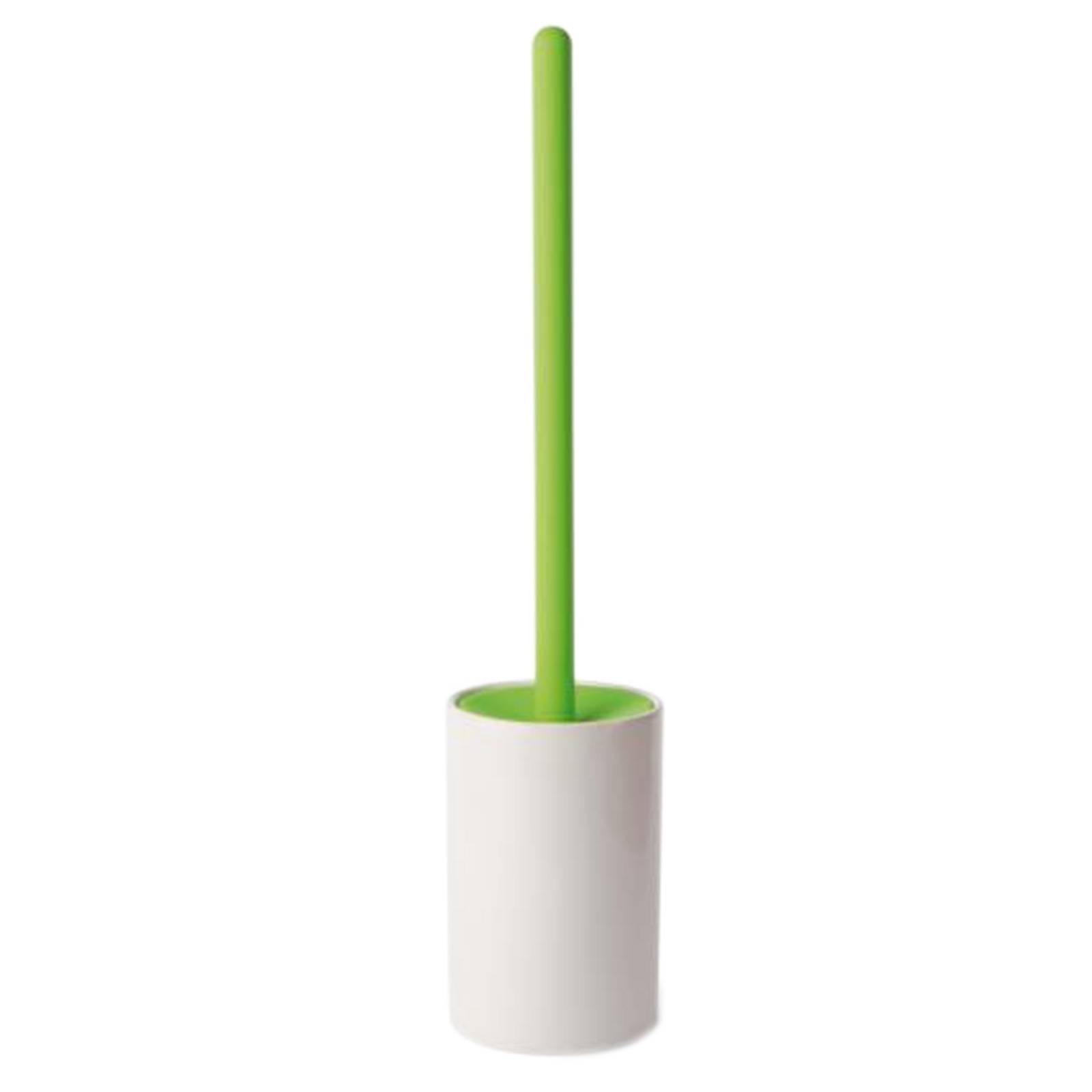 Portascopino wc d'appoggio in silicone verde e ceramica - Baston di  Lineabeta