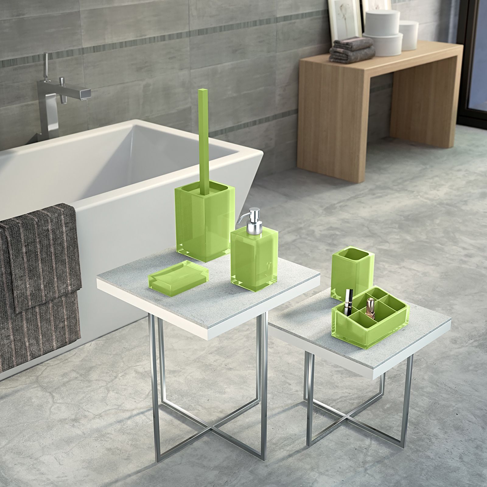 MH Portaspazzolini Da Bagno Senza Fori - Dispenser Dentifricio E Organizer Multifunzione Verde Scuro