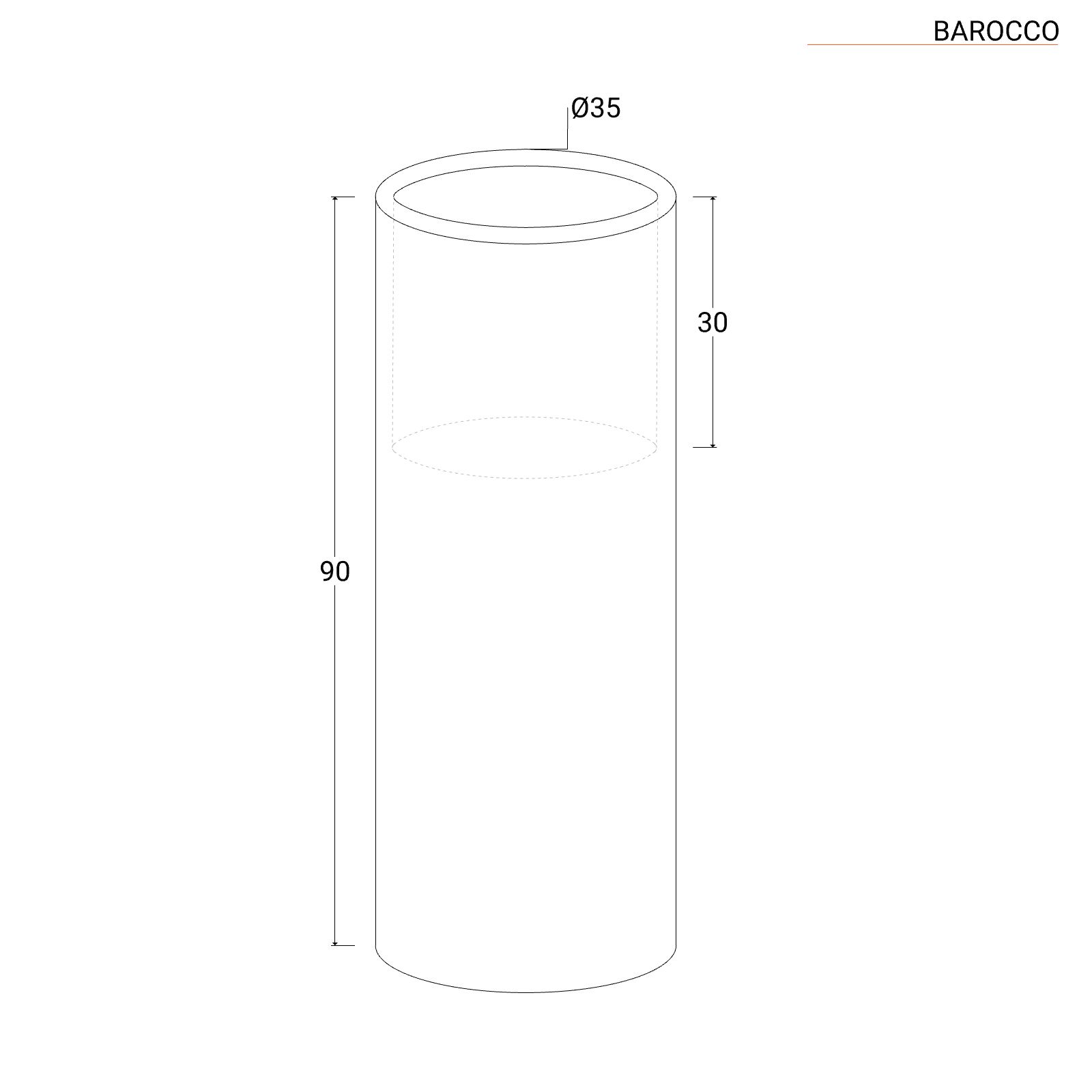 Portavaso in polietilene alto 90 cm bianco trasparente