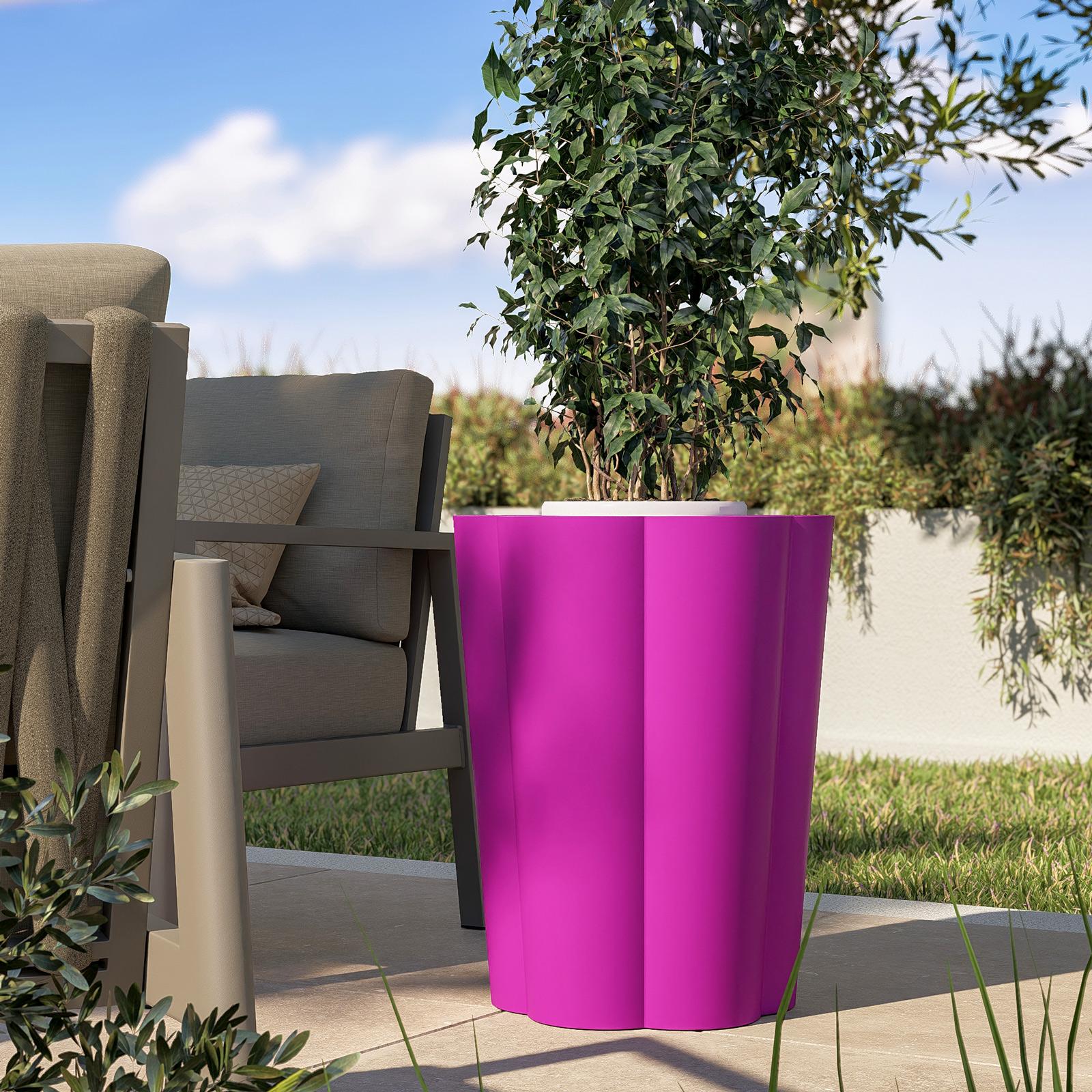Vaso In Ceramica Botle Viola E Oro – Stile Scandinavo Vintage, Altezza 14 Cm, Diametro 12 Cm, Senza Foro