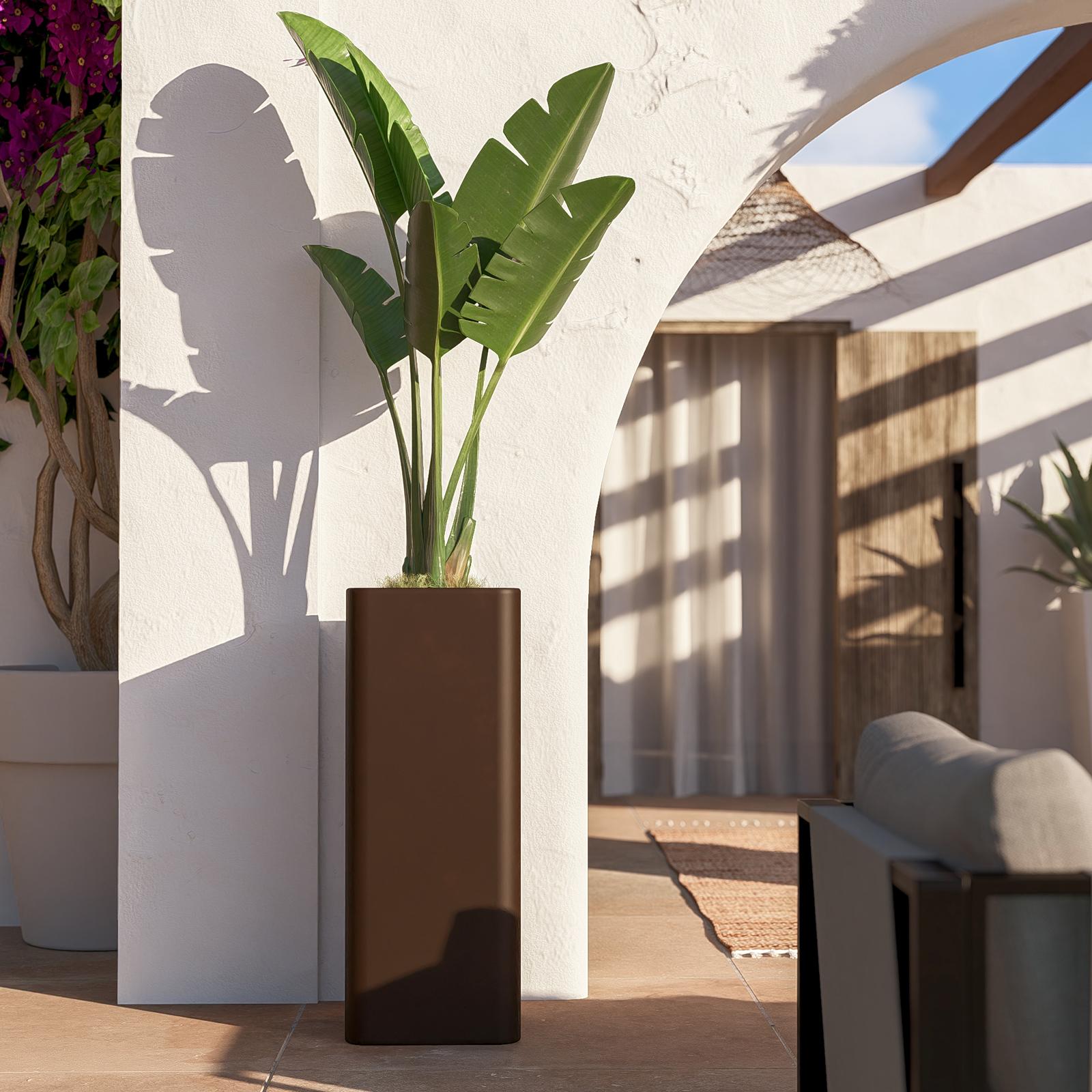 Pot de fleurs en polyéthylène bronze 60x20x20 cm WellHome