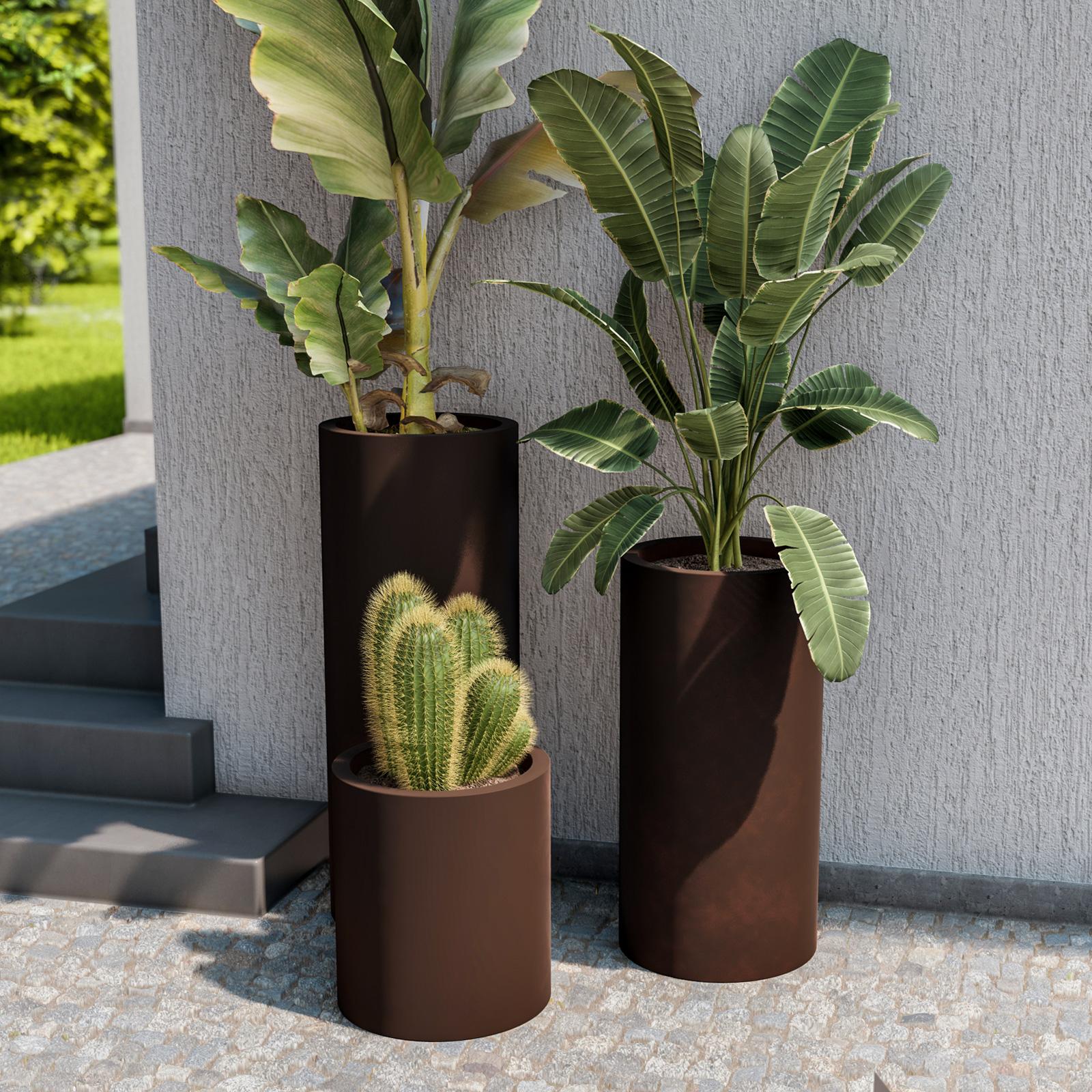 Confezione da 3 vasi rotondi da parete da appendere in metallo per piante grasse o erbe aromatiche, decorazione da parete per piante acquatiche, piante finte (bronzo